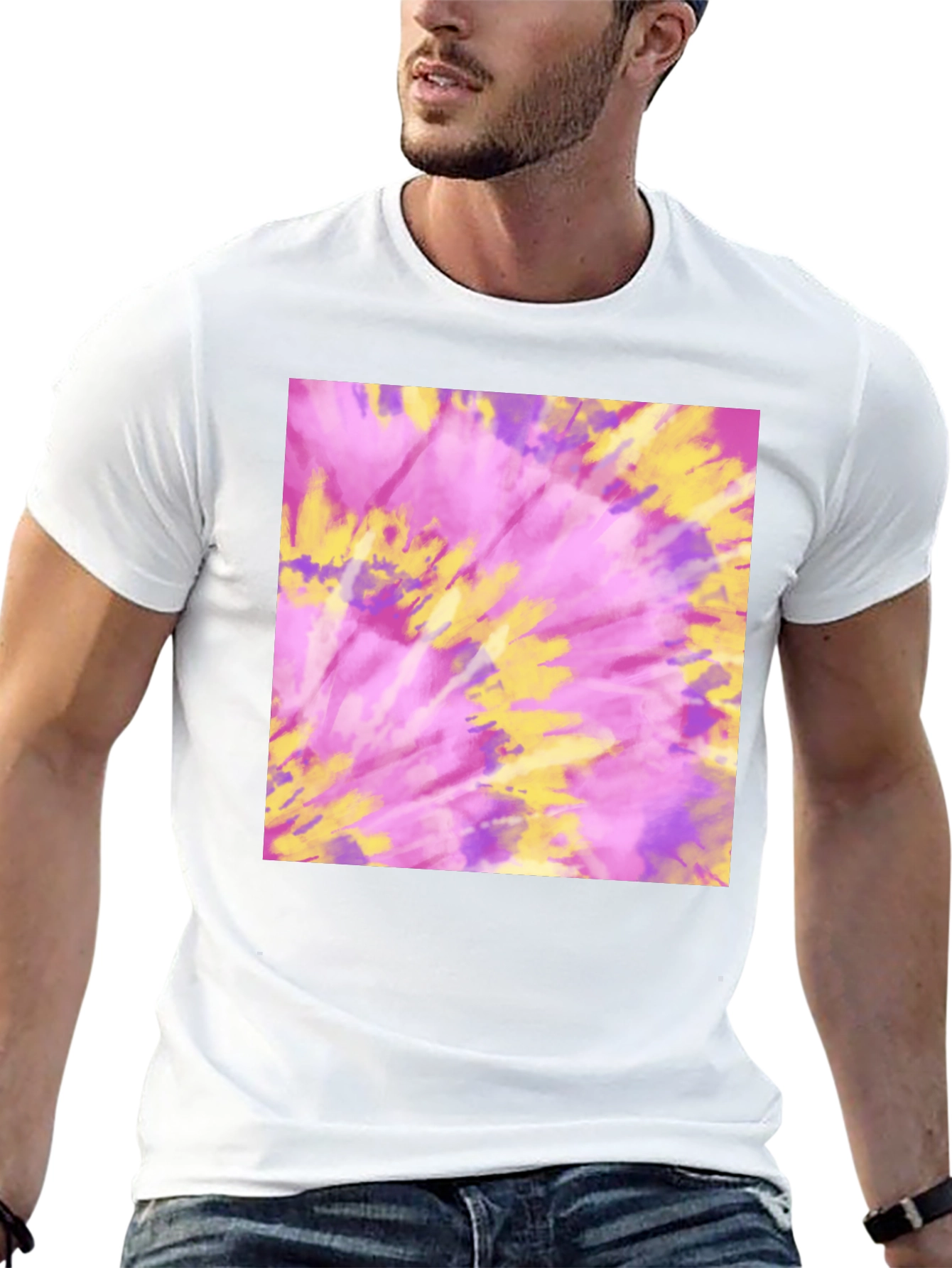 Black Tie-Dye Graphic Tee - Soft & Stylish view 13