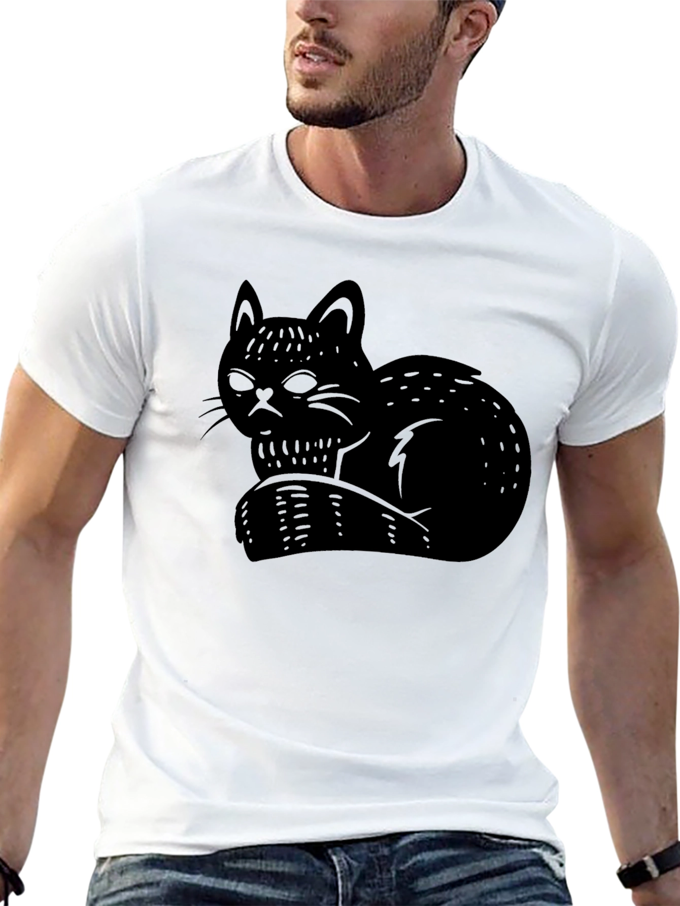 Black Black Cat Graphic Tee - Stylish Comfort view 13