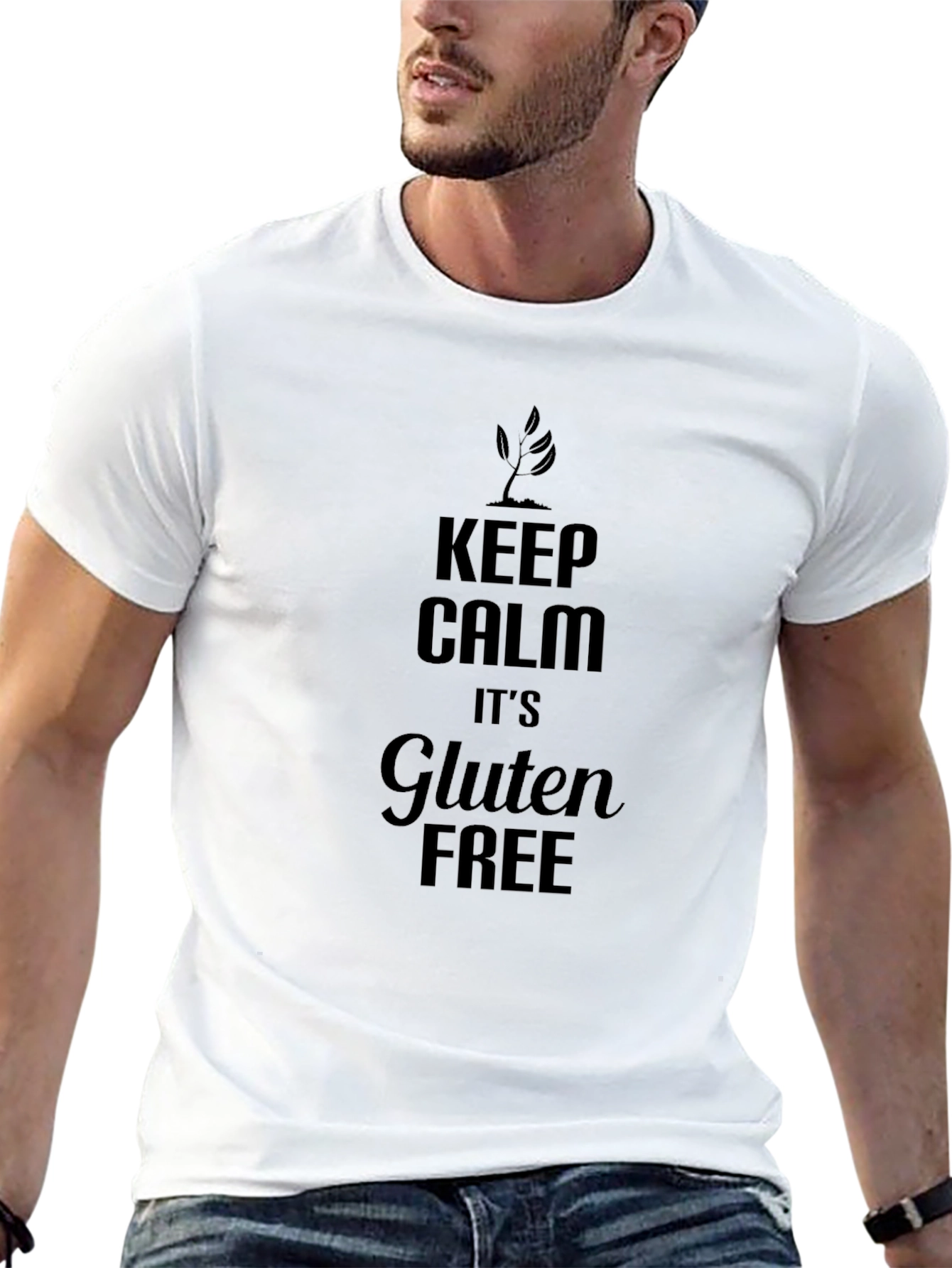 Black Keep Calm It's Gluten Free Black T-Shirt view 13