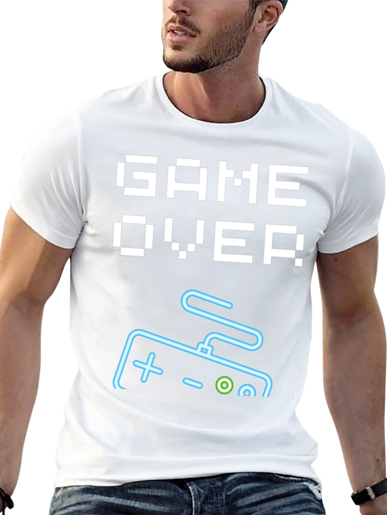 Black Game Over Controller Graphic Tee - Retro Gamer Style view 13