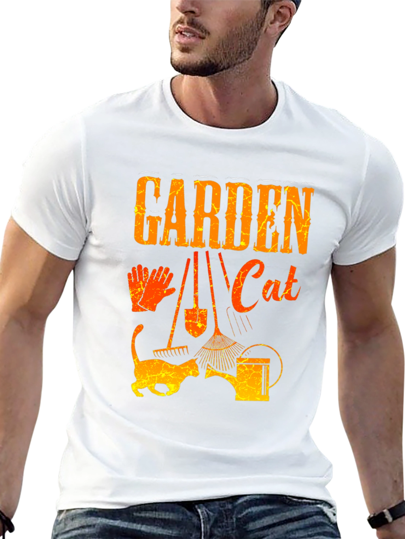 Black Garden Cat T-Shirt - Gardening Lover Tee view 13