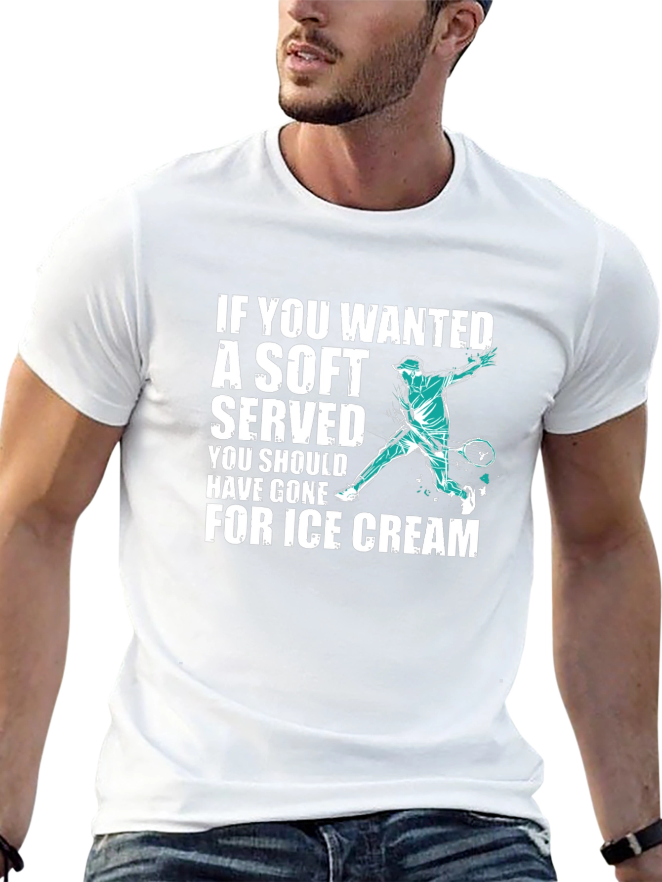 Black Funny Tennis T-Shirt: If You Wanted a Soft Serve view 13