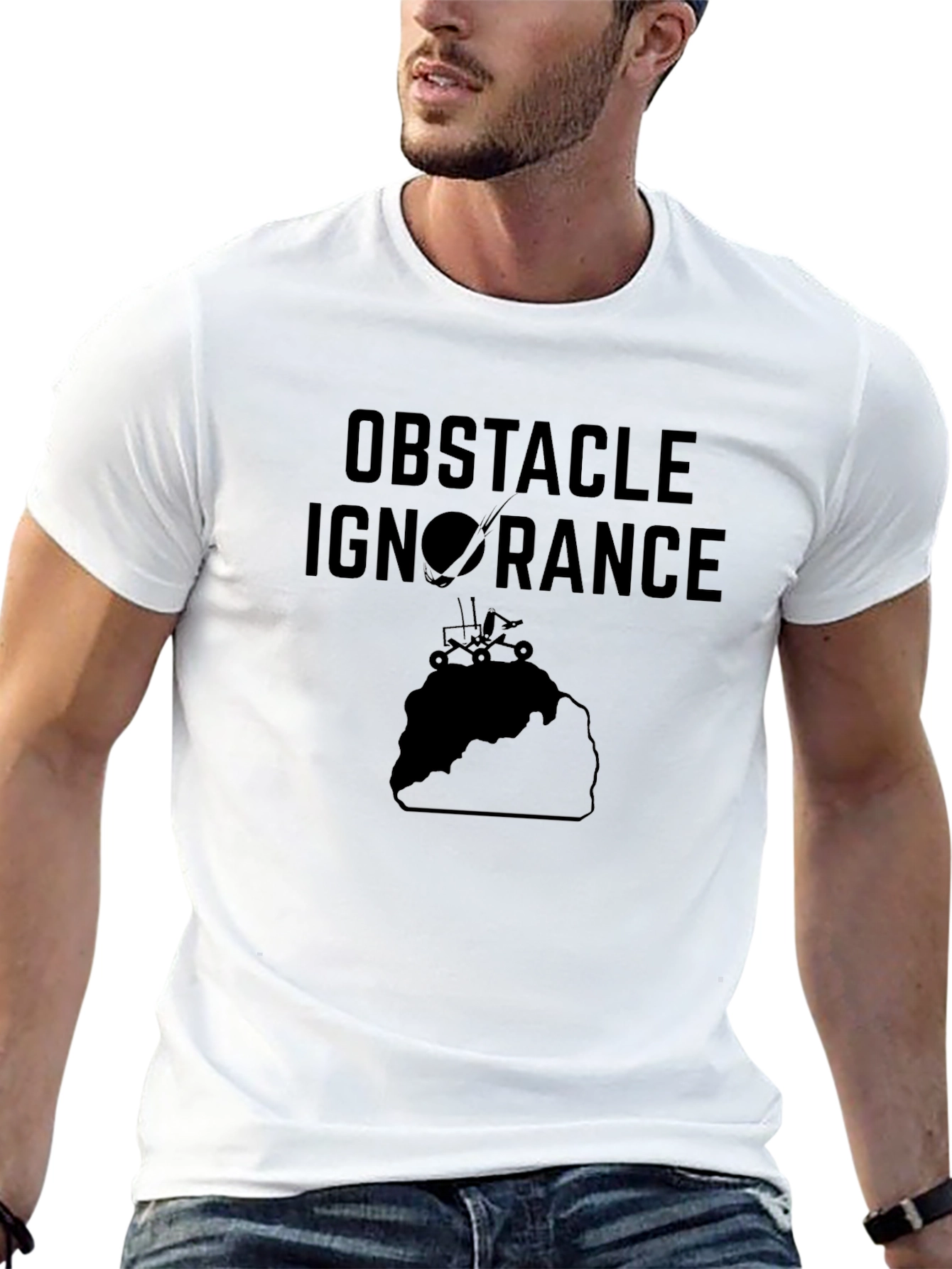 Black Obstacle Ignorance Black Graphic Tee view 13