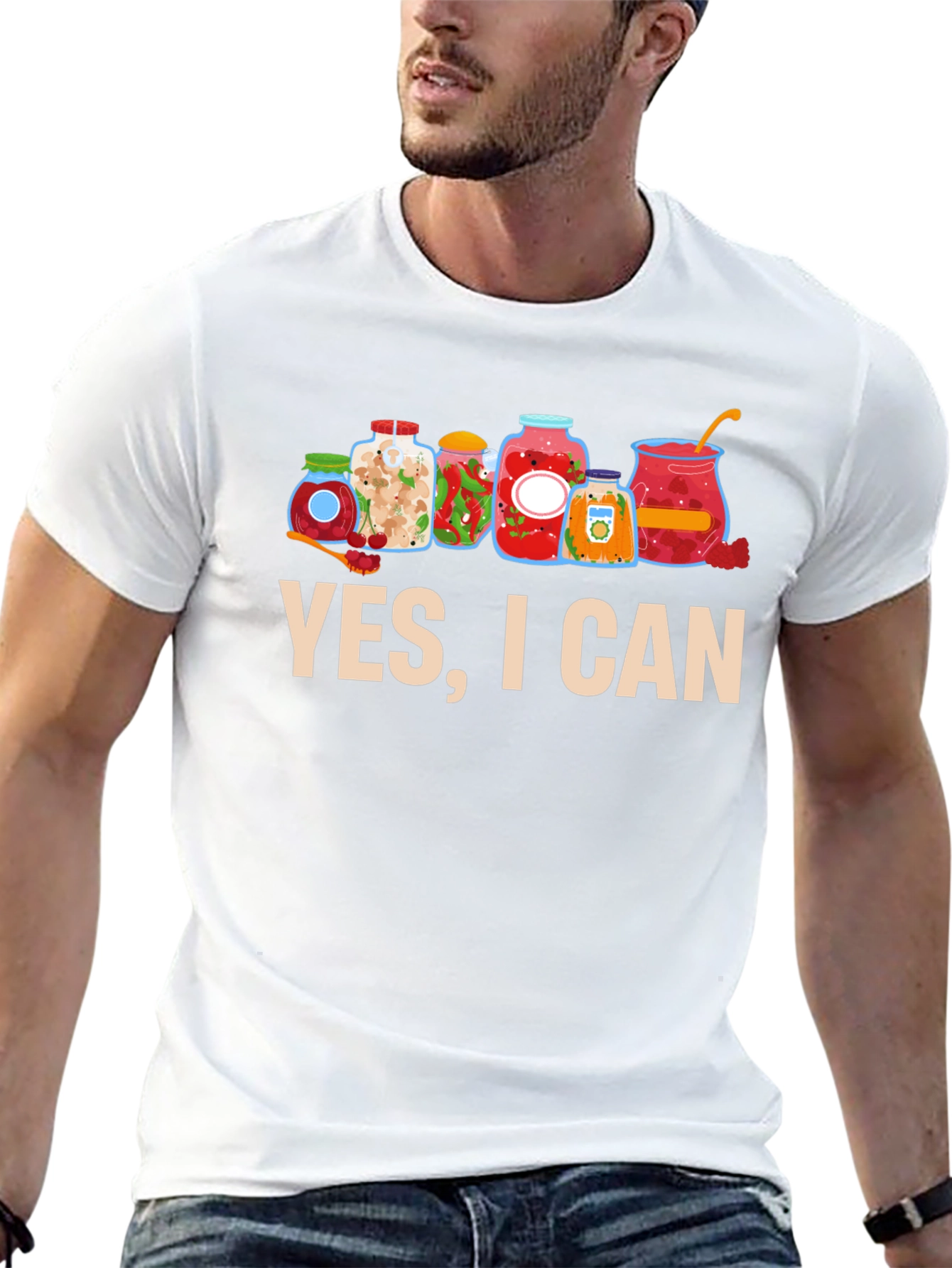 Black Yes I Can Funny Canning Jars T-Shirt view 13