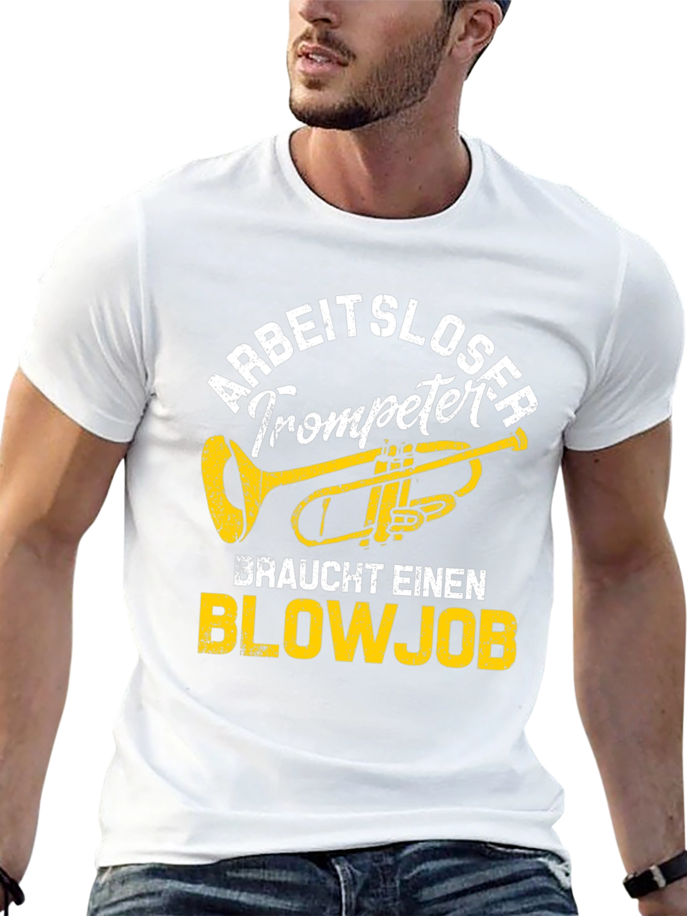 Black Arbeitsloser Trompeter Blowjob T-Shirt view 13