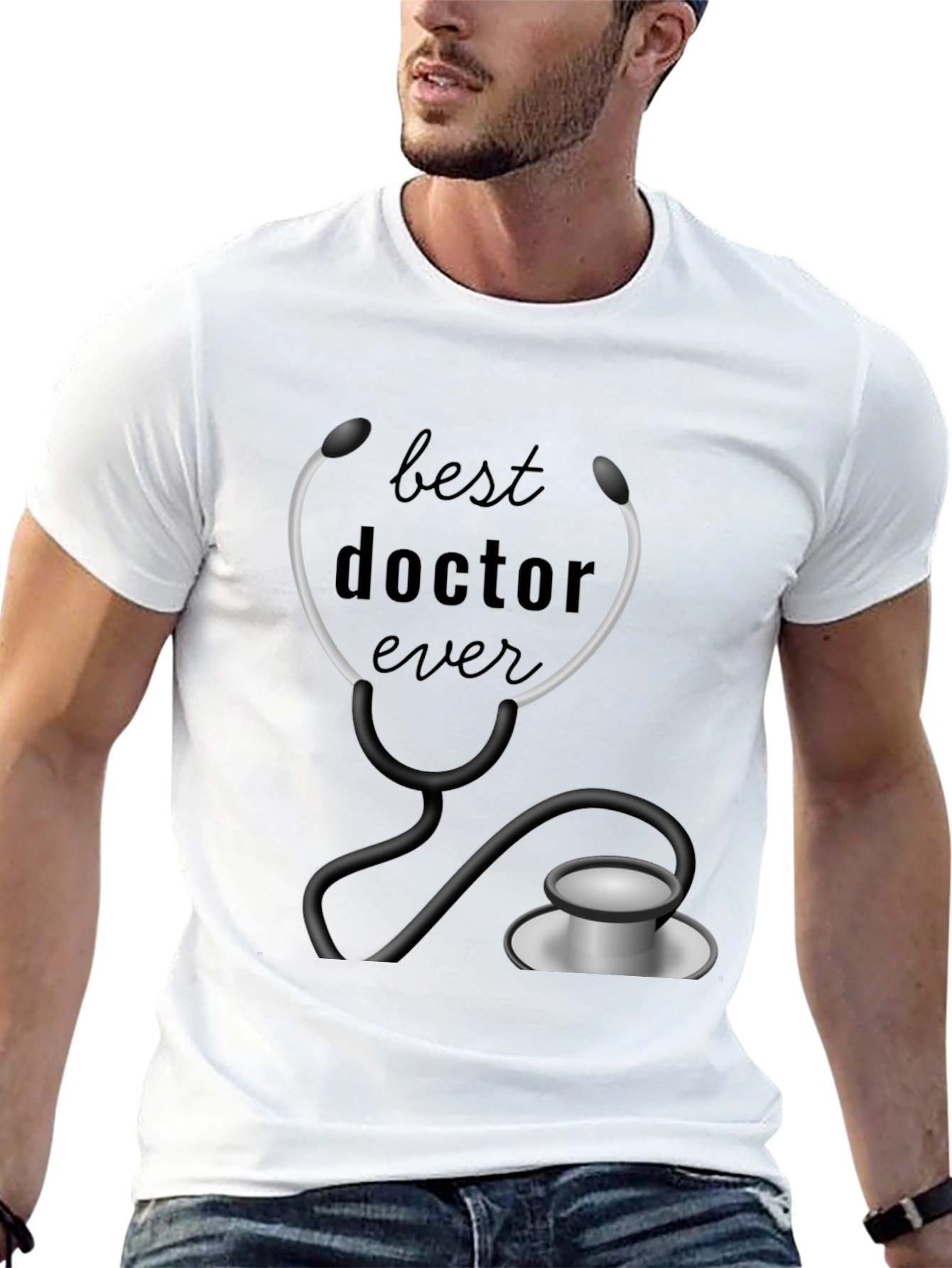 Black Best Doctor Ever Black T-Shirt Graphic Tee view 13