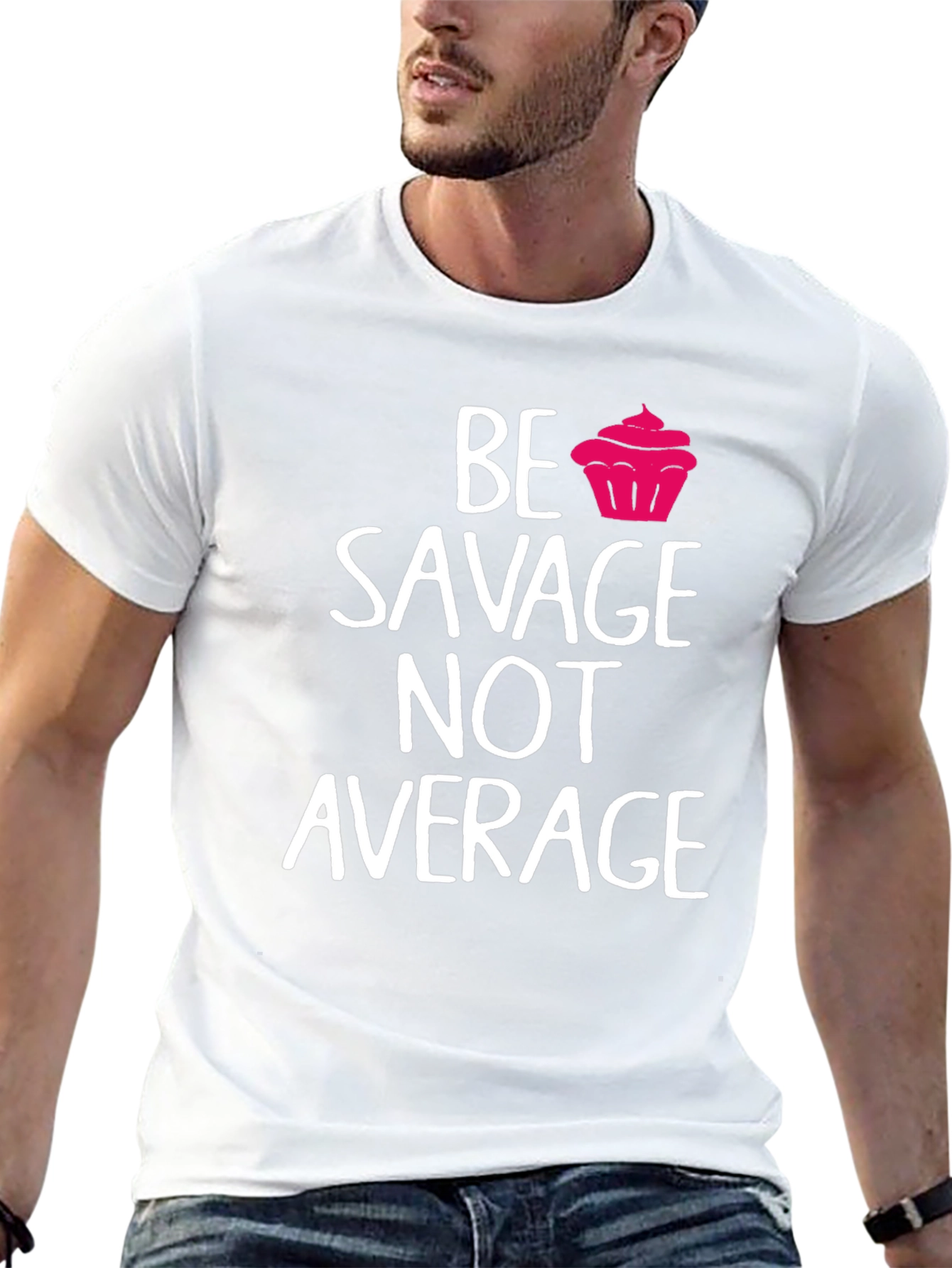 Black Be Savage Not Average Graphic Tee view 13