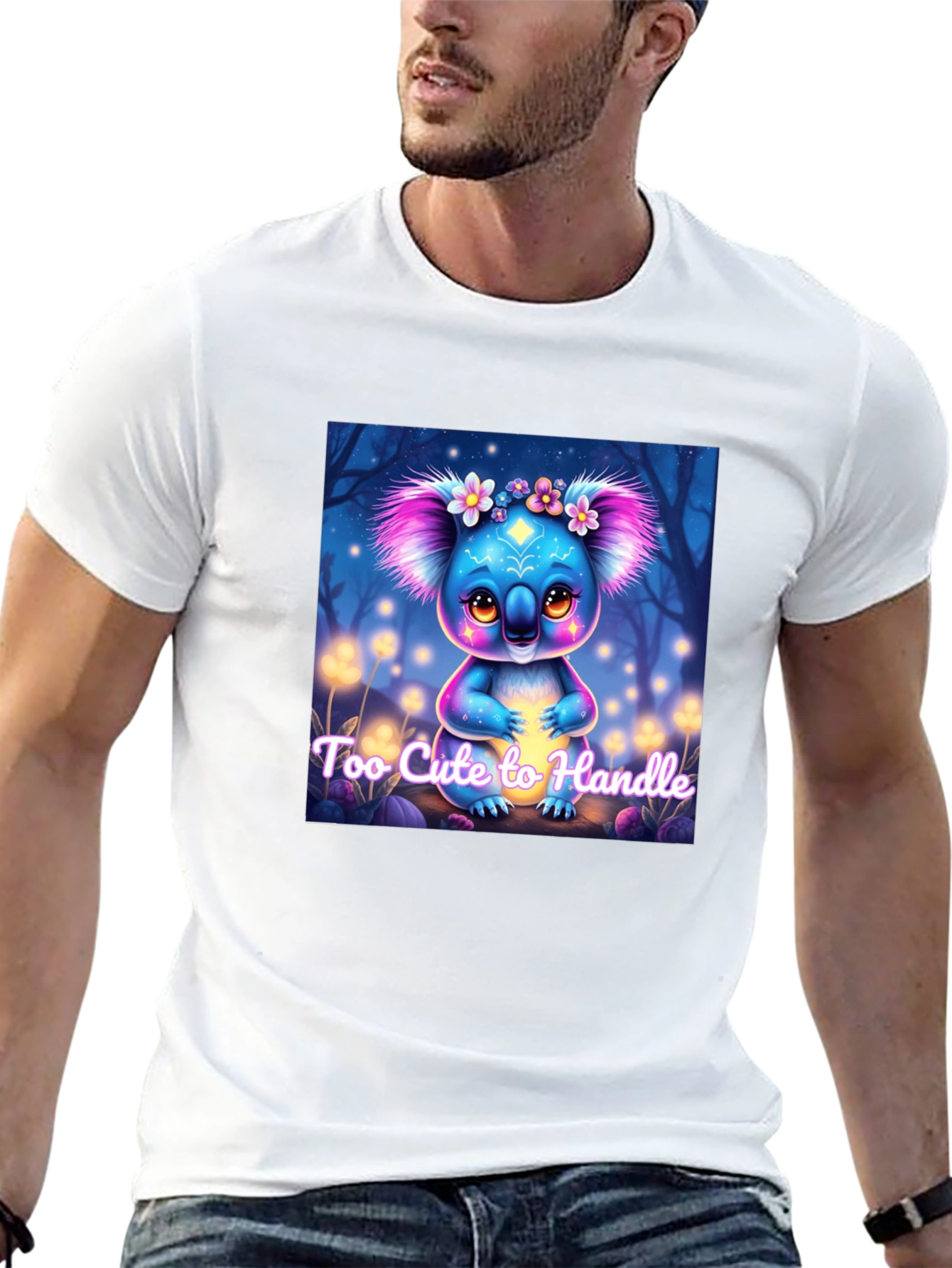 Black Cute Koala Bear Graphic Tee - Unique Design view 13
