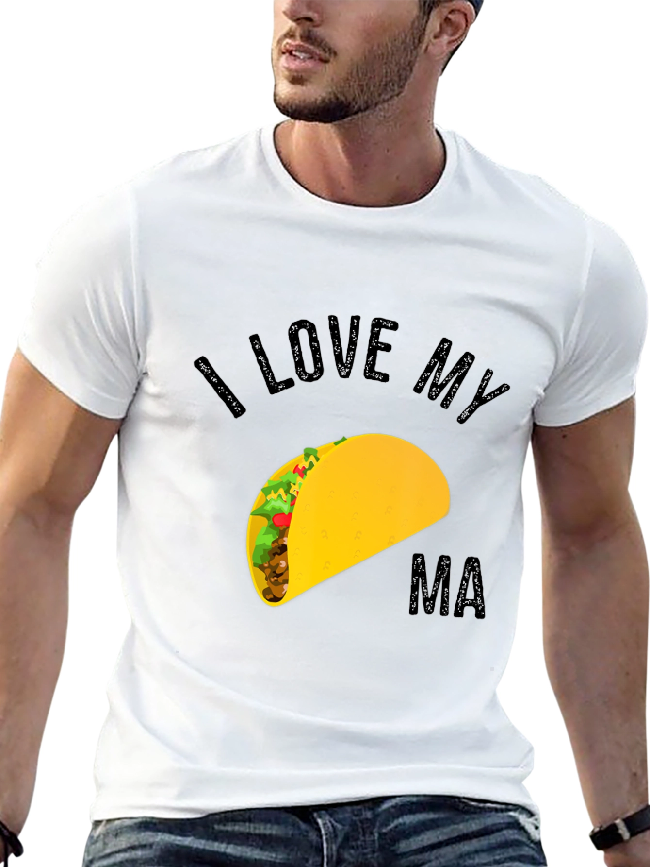 Black I Love My Ma Taco Graphic Tee view 13