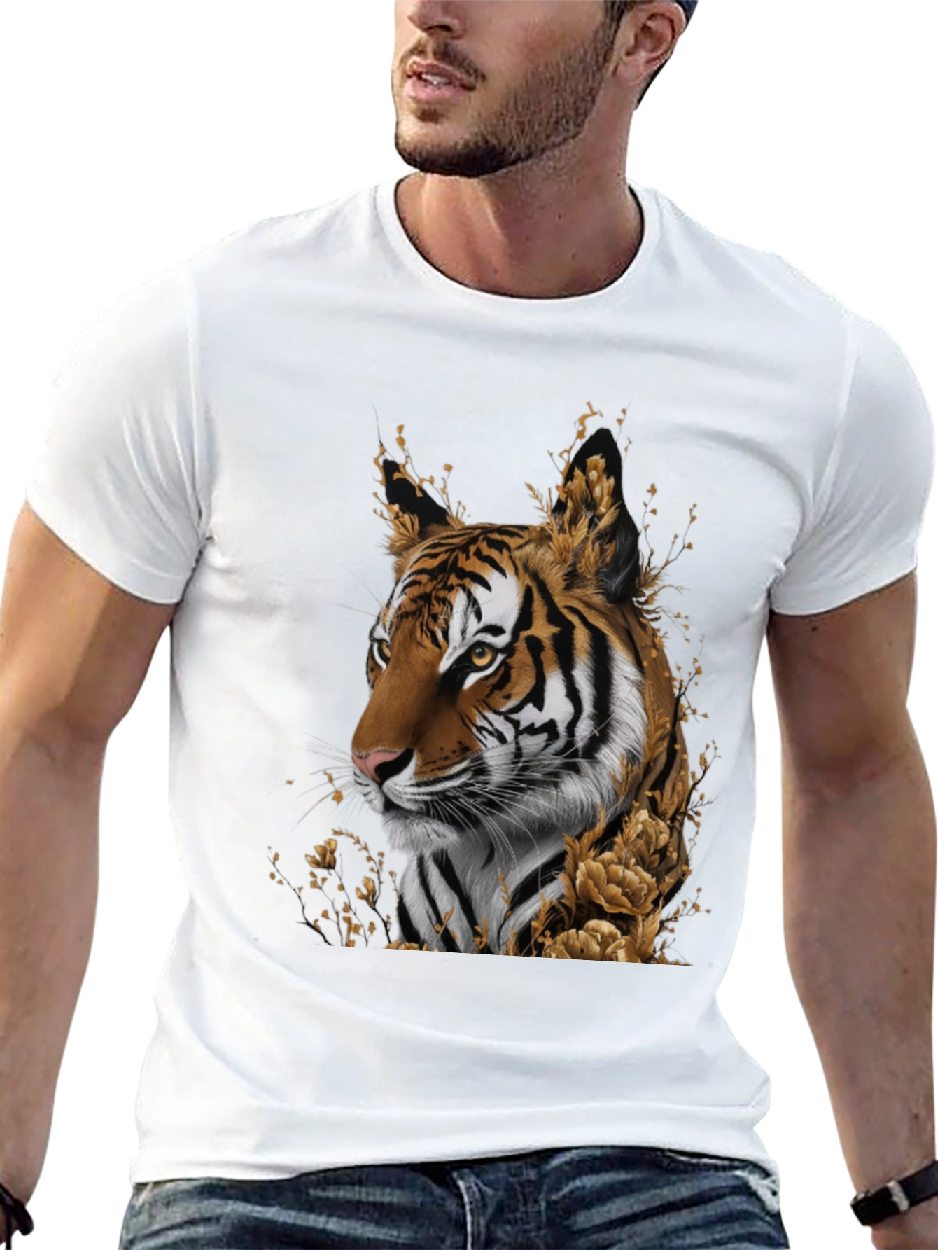 Black Tiger Graphic Black T-Shirt view 13
