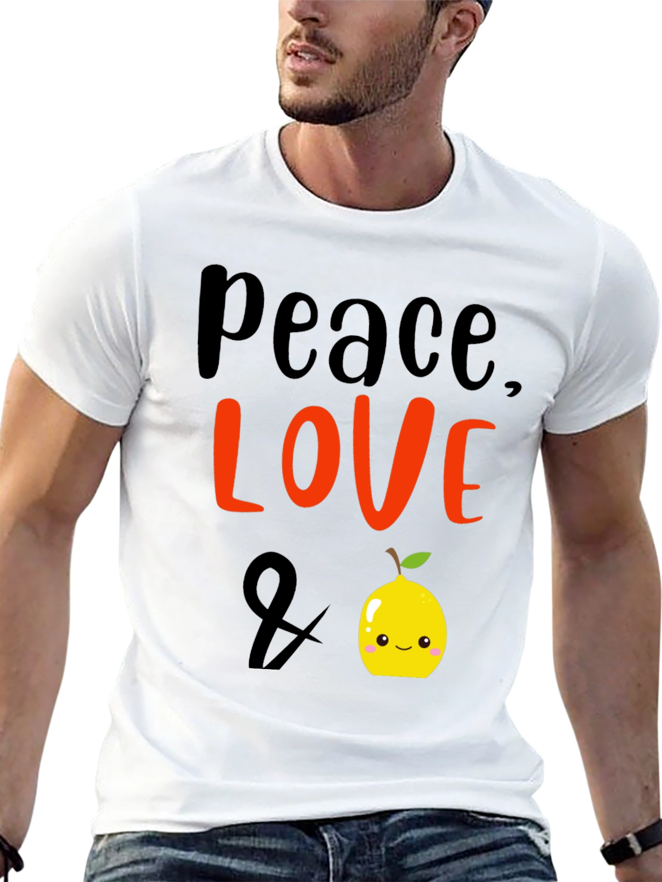 Black Peace, Love & Lemon Graphic Tee - Black view 13