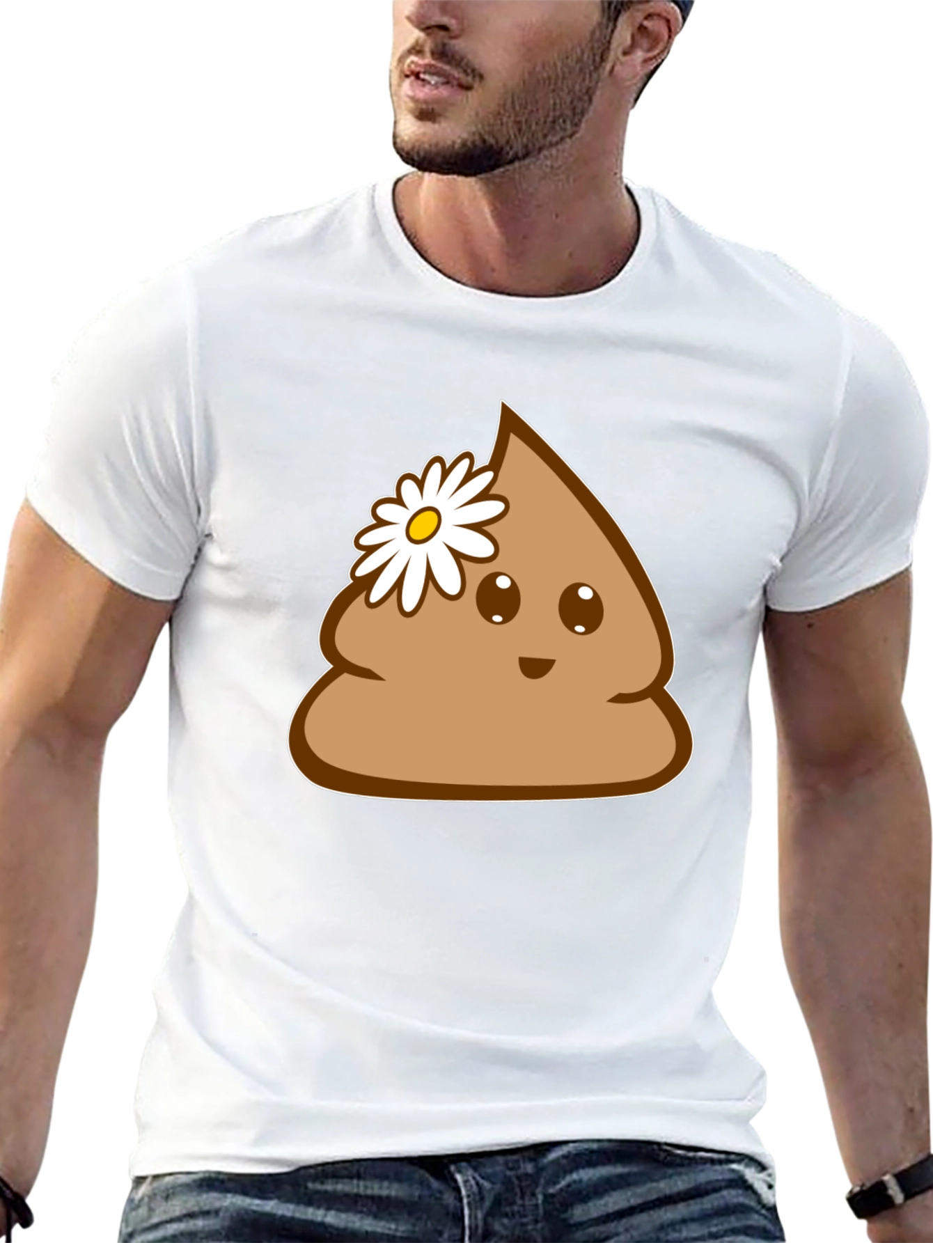 Black Cute Poop Emoji Graphic Tee - Fun Novelty T-Shirt view 13