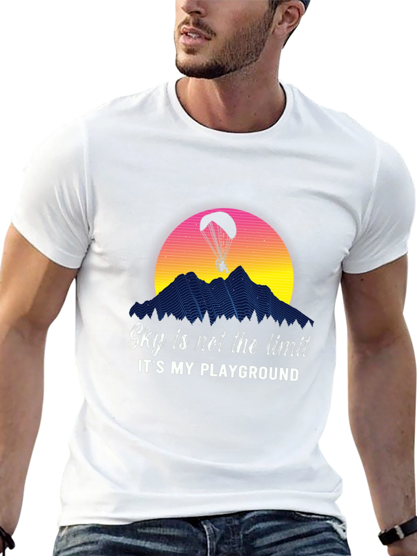 Black Sky's the Limit Paragliding Graphic Tee - Adventure Ready! view 13