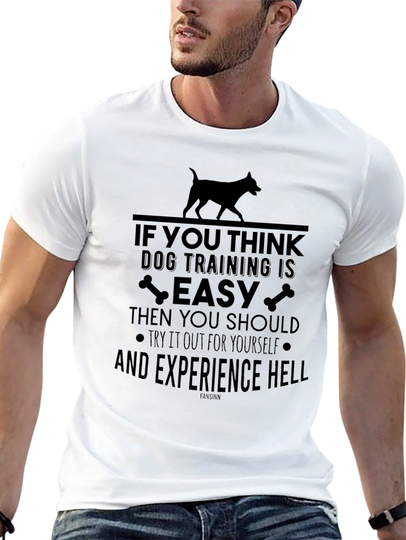 Black Dog Training Is Easy T-Shirt view 13
