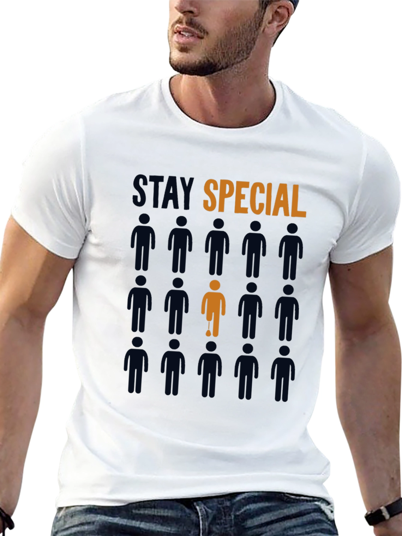 Black Stay Special Graphic Tee - Black Cotton T-Shirt view 13