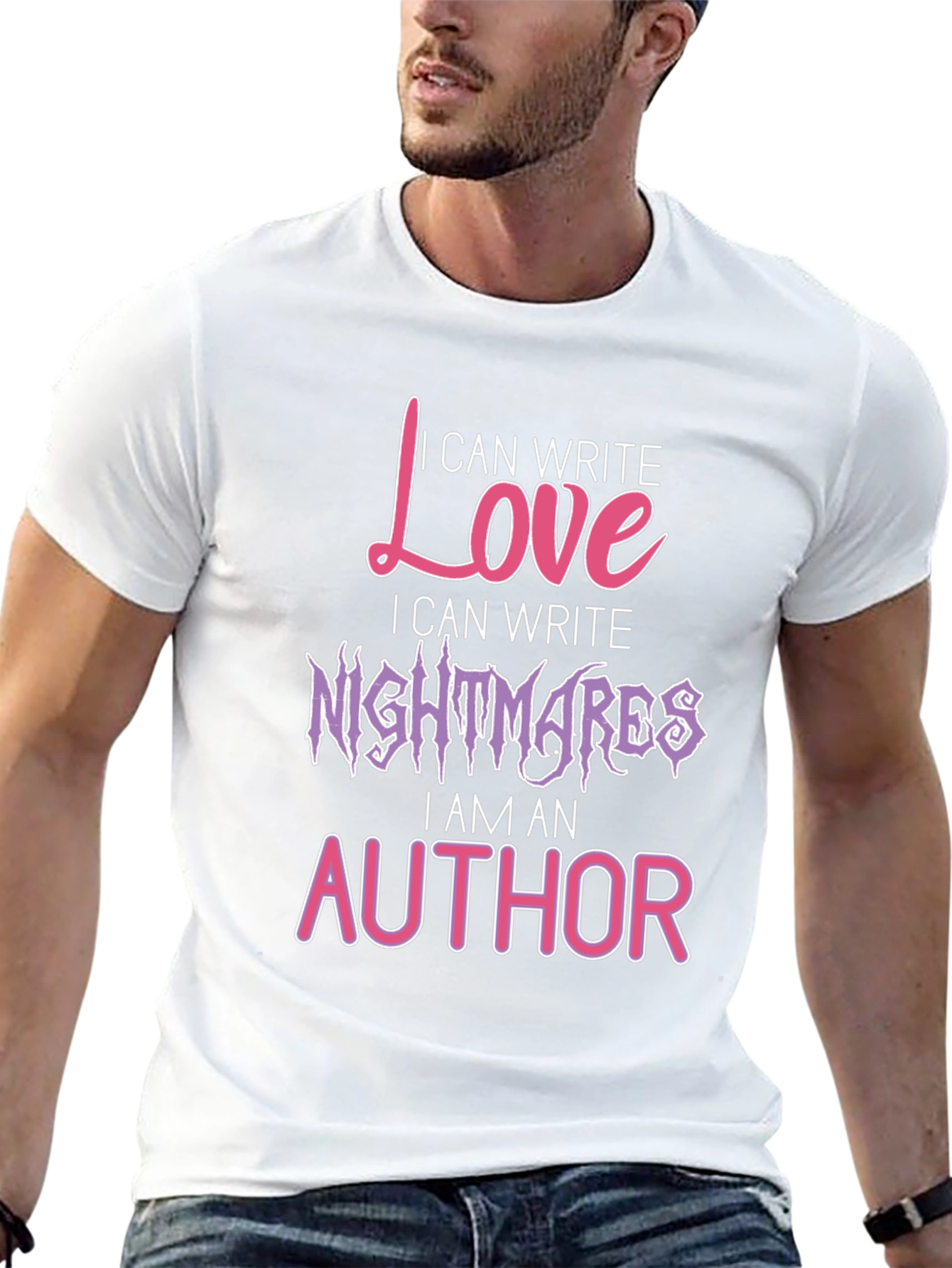Black I Can Write Love, Nightmares T-Shirt view 13