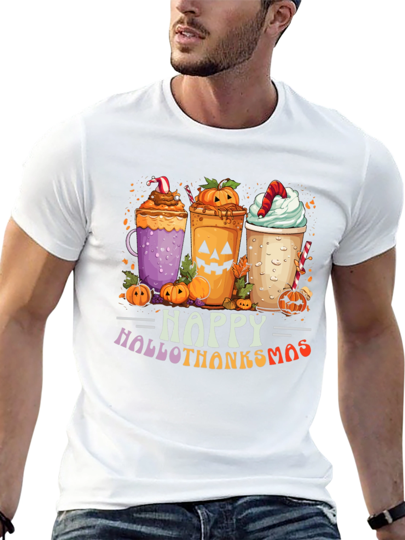 Black Hallowthanksmas Graphic Tee view 13