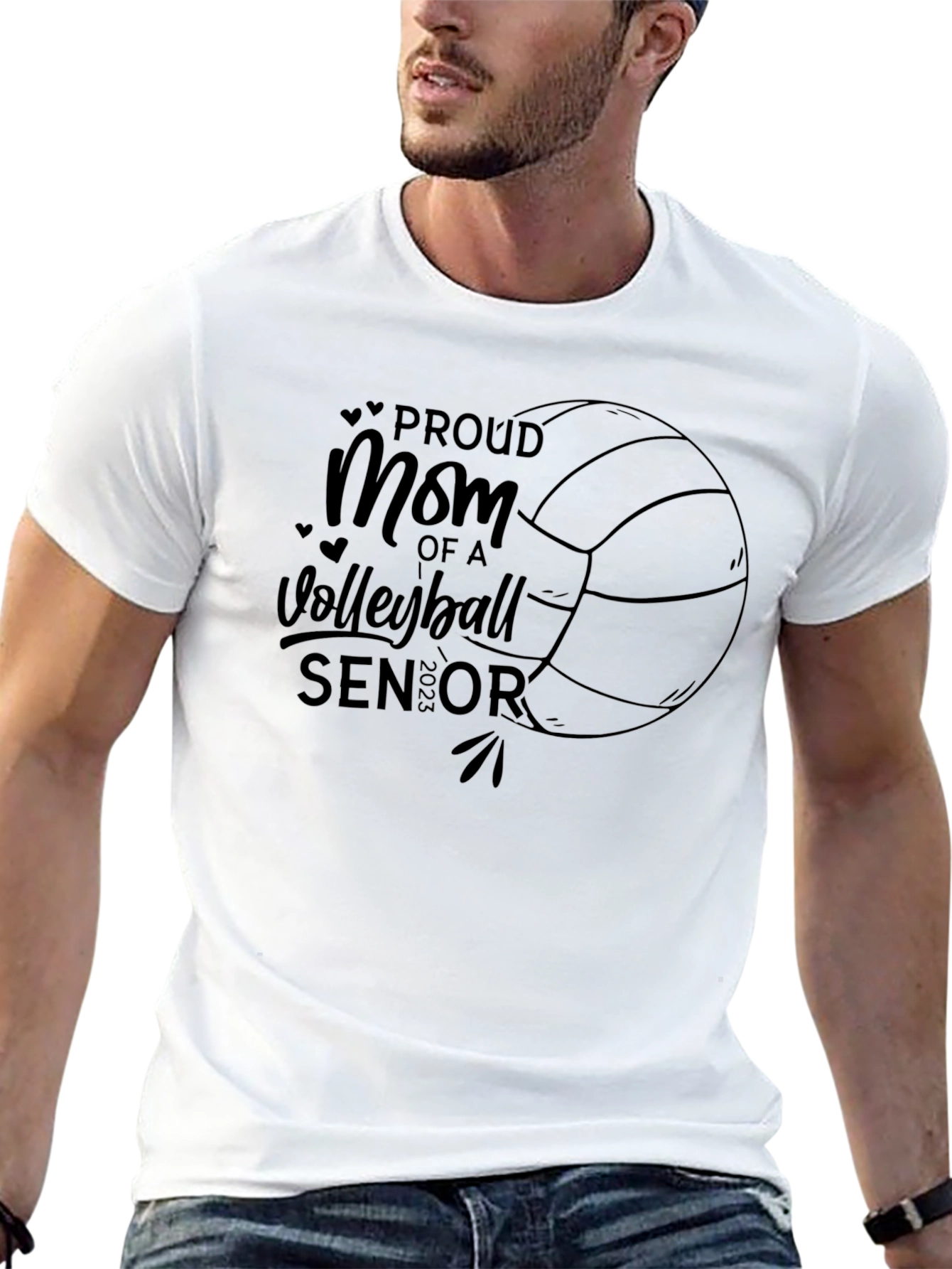 Black Proud Mom of a Volleyball Senior 2023 T-Shirt view 13