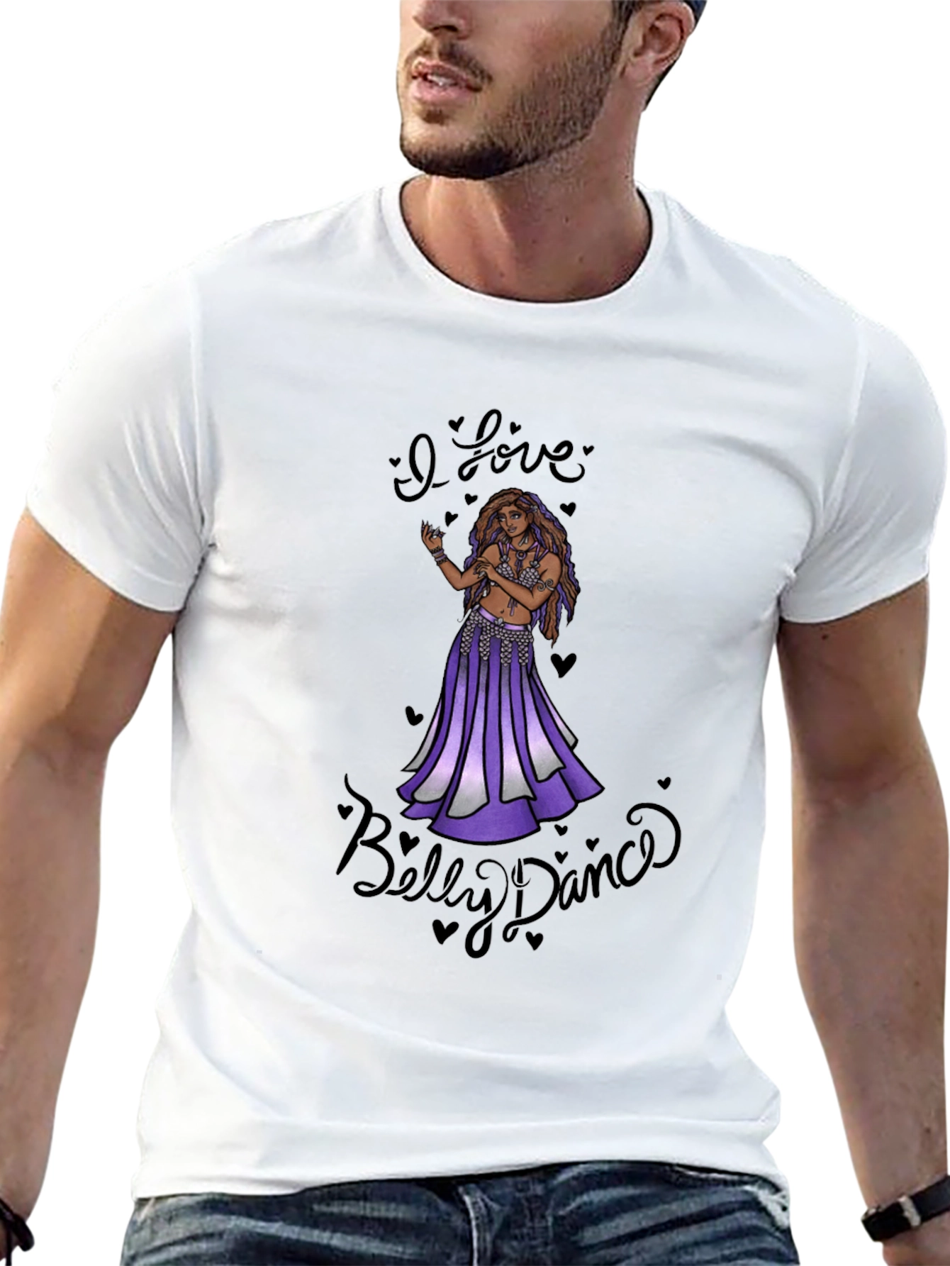 Black I Love Belly Dance Black T-Shirt view 13