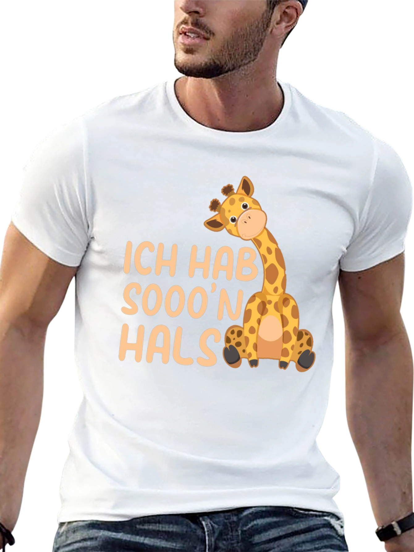 Black Ich Hab Sooo'n Hals Giraffe Black T-Shirt view 13
