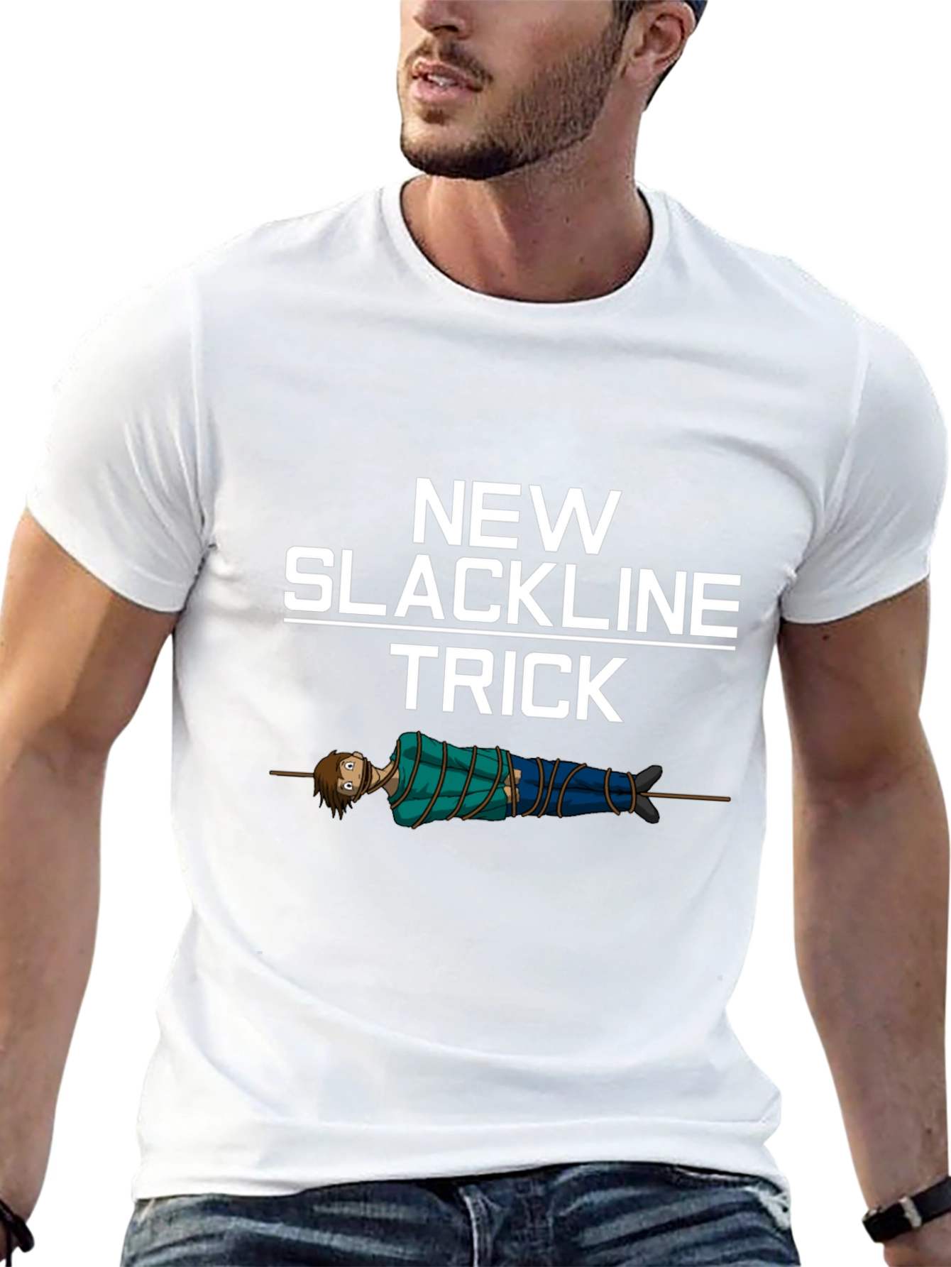 Black New Slackline Trick T-Shirt - Funny Slacklining Tee view 13