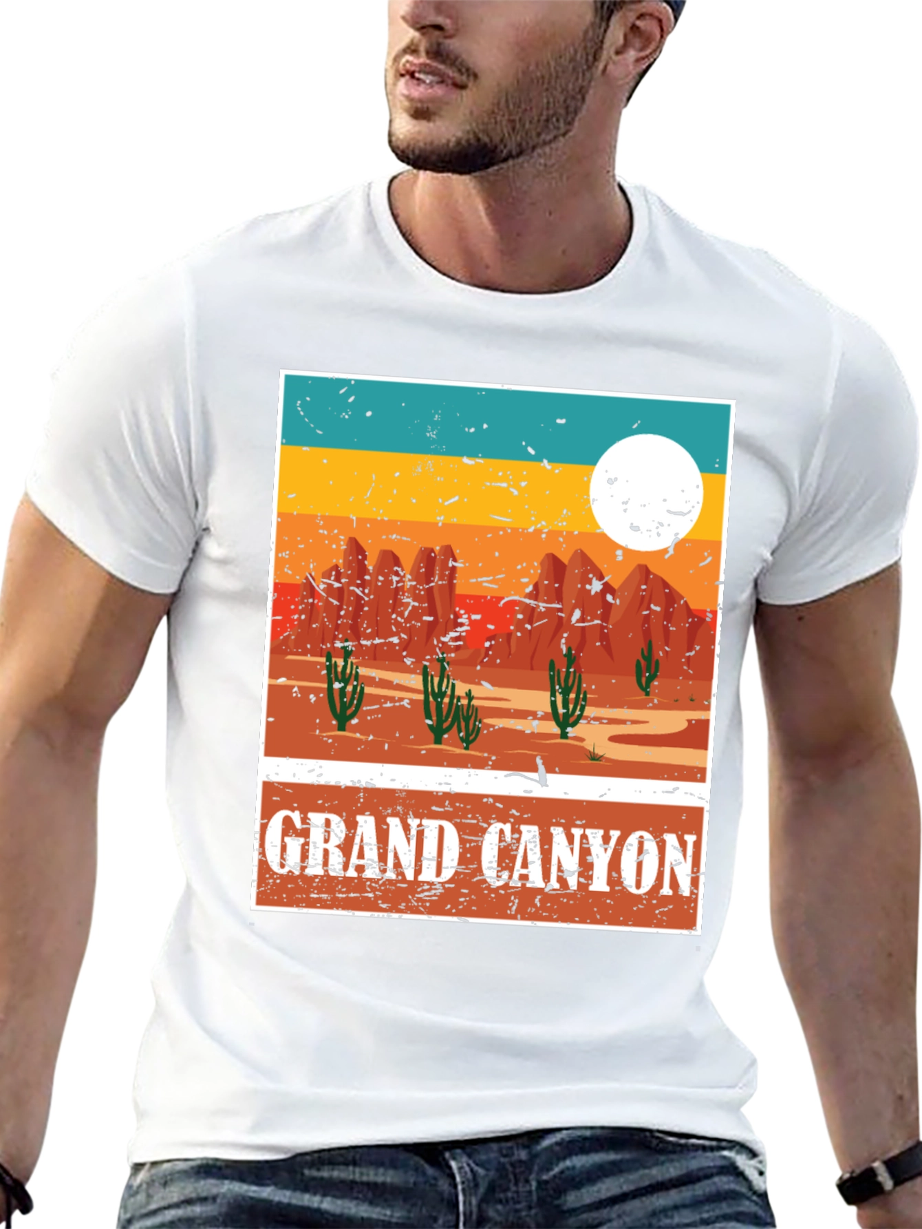 Black Grand Canyon Graphic Tee - Vintage Style Desert T-Shirt view 13