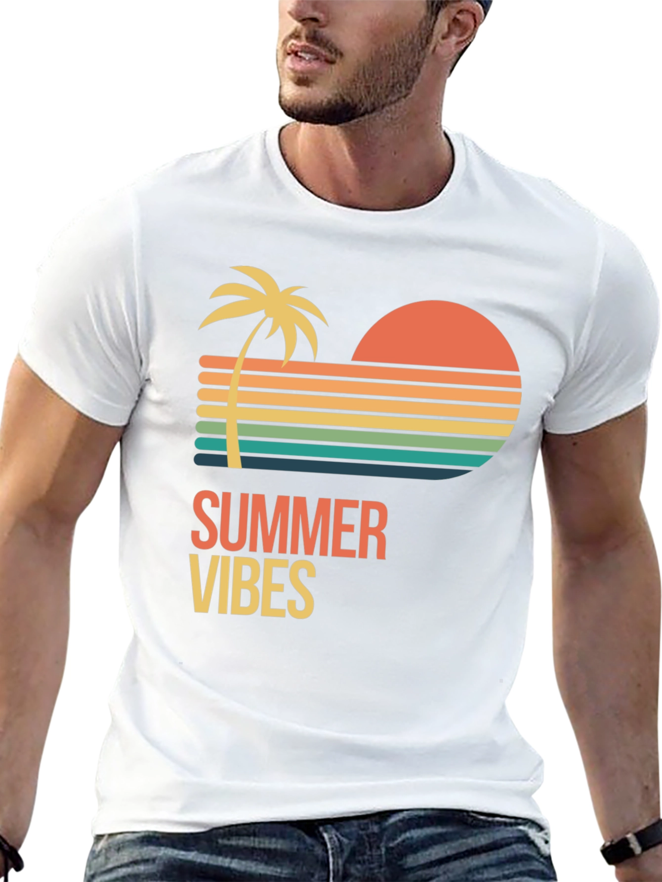Black Summer Vibes Graphic T-Shirt - Black view 13
