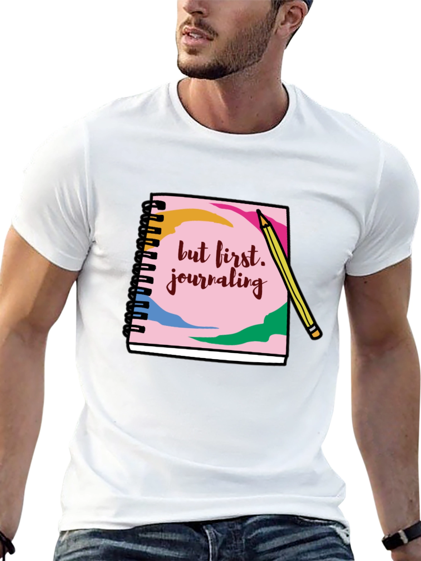 Black Journaling T-Shirt: But First, Journaling! view 13