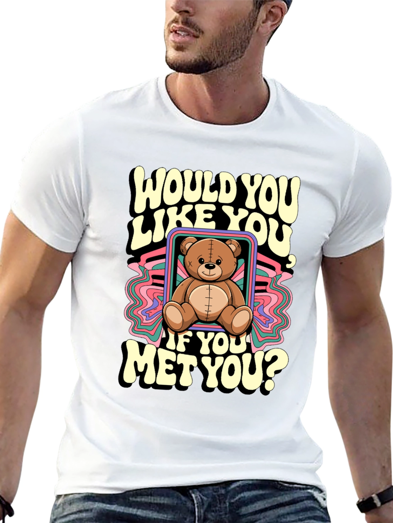 Black Would You Like You Teddy Bear T-Shirt view 13