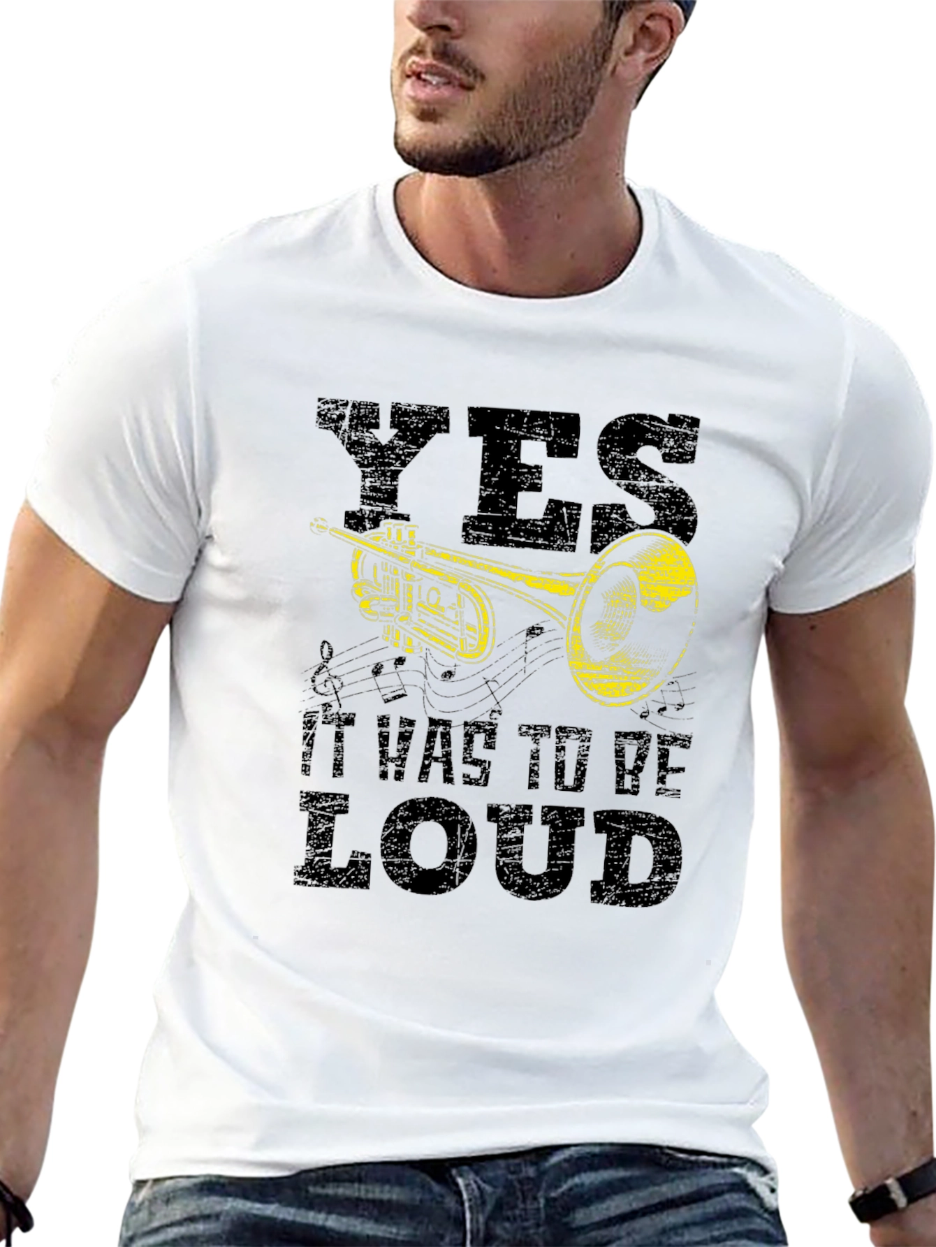 Black Yes, It Was To Be Loud - Trumpet T-Shirt view 13