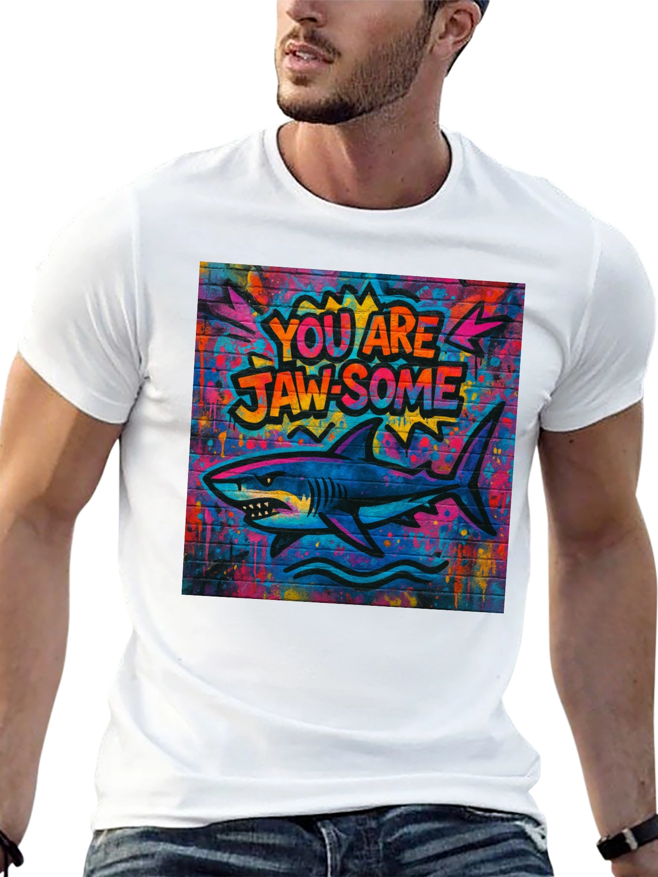 Black Jaw-some Shark Graphic Tee - Urban Streetwear view 13