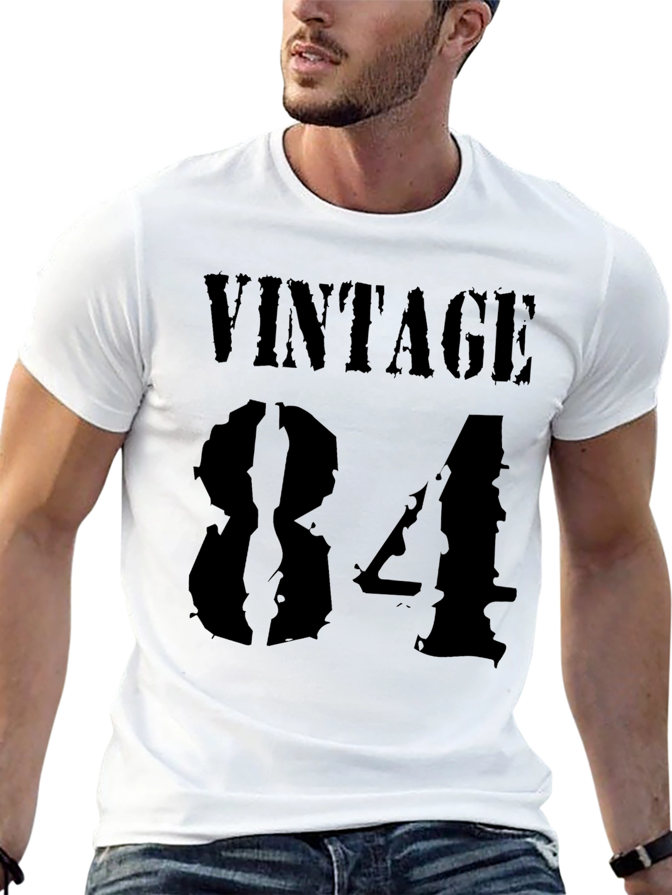Black Vintage '84 Graphic Tee - Black Cotton view 13