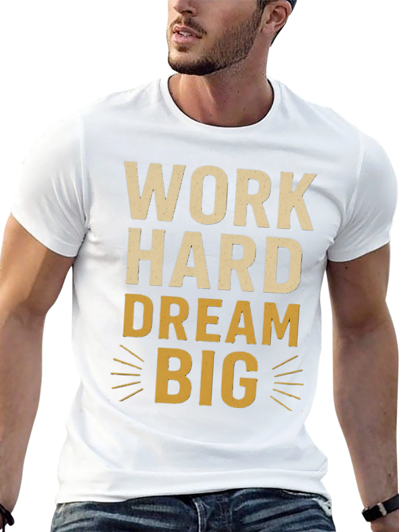 Black Work Hard Dream Big Graphic Tee view 13