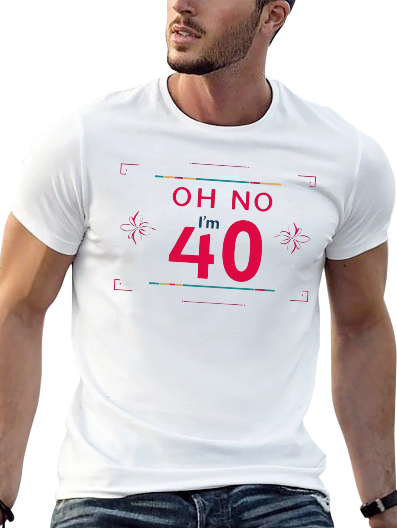 Black Funny 40th Birthday T-Shirt - Oh No I'm 40 view 13