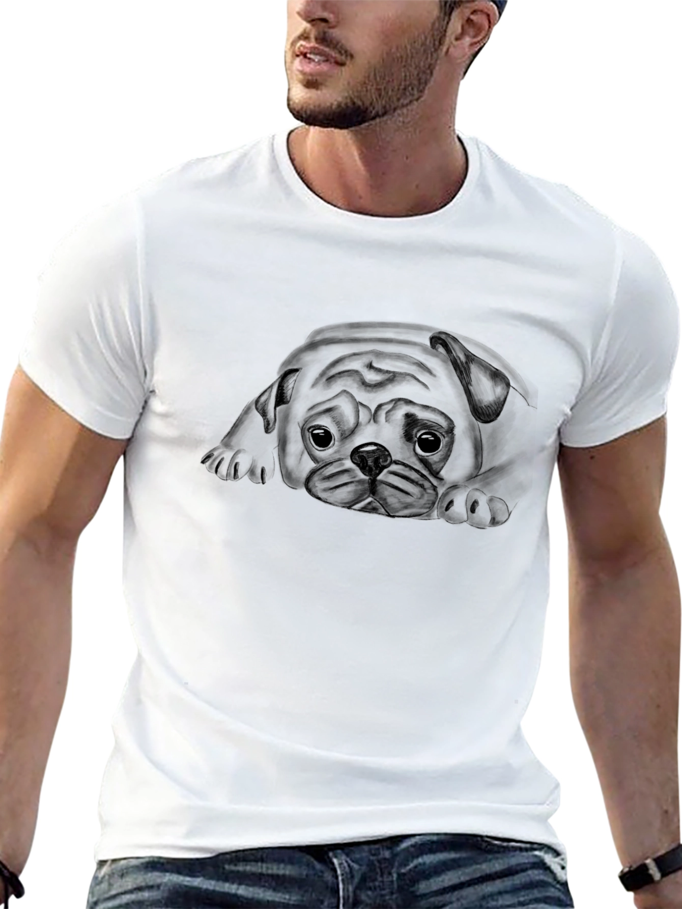 Black Black Pug Graphic Tee - Soft Cotton Comfort view 13