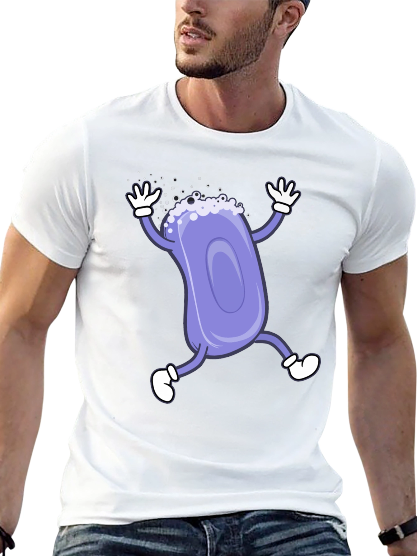 Black Funny Soap Cartoon Black T-Shirt view 13