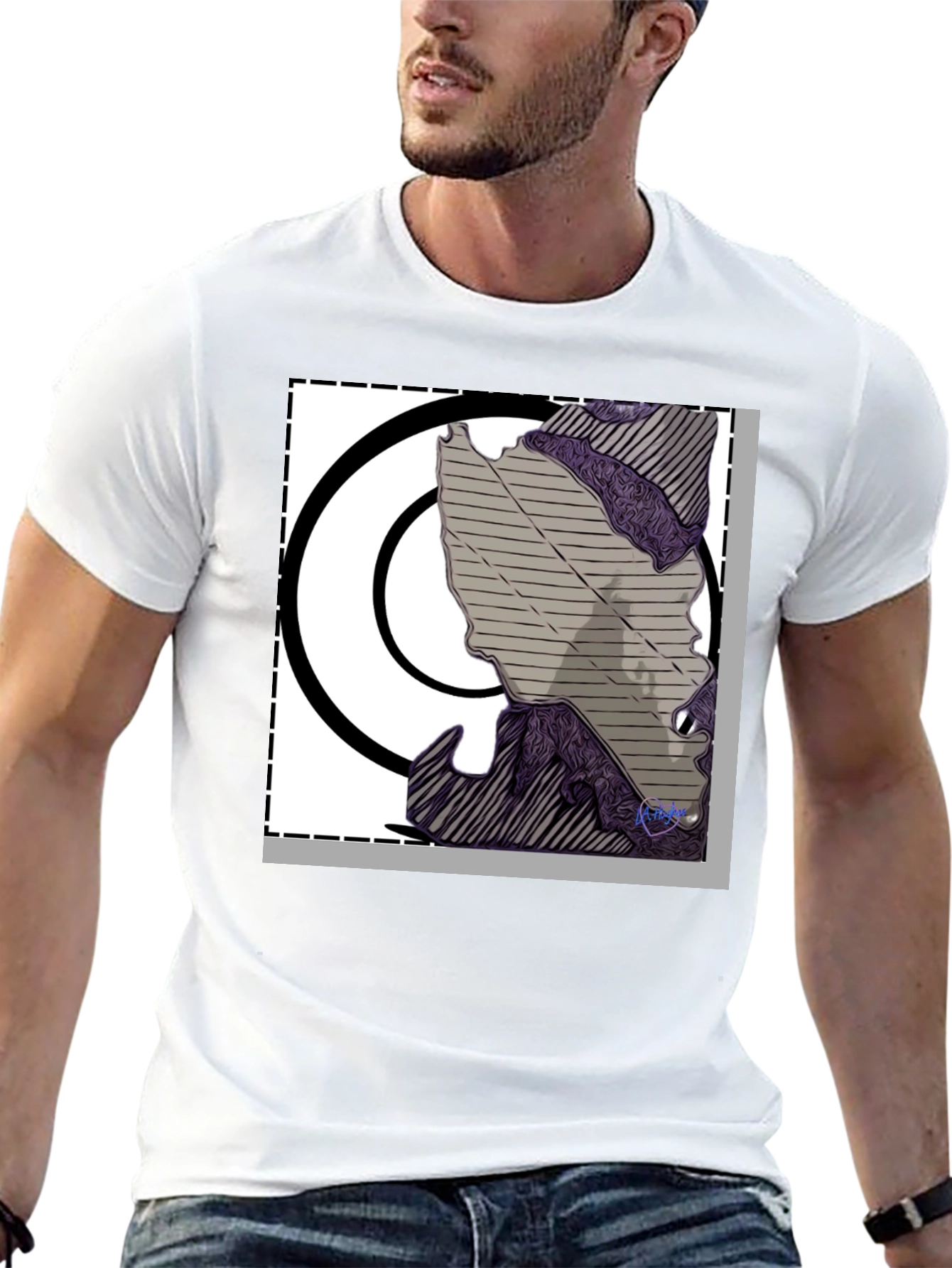 Black Abstract Graphic Print Black T-Shirt view 13