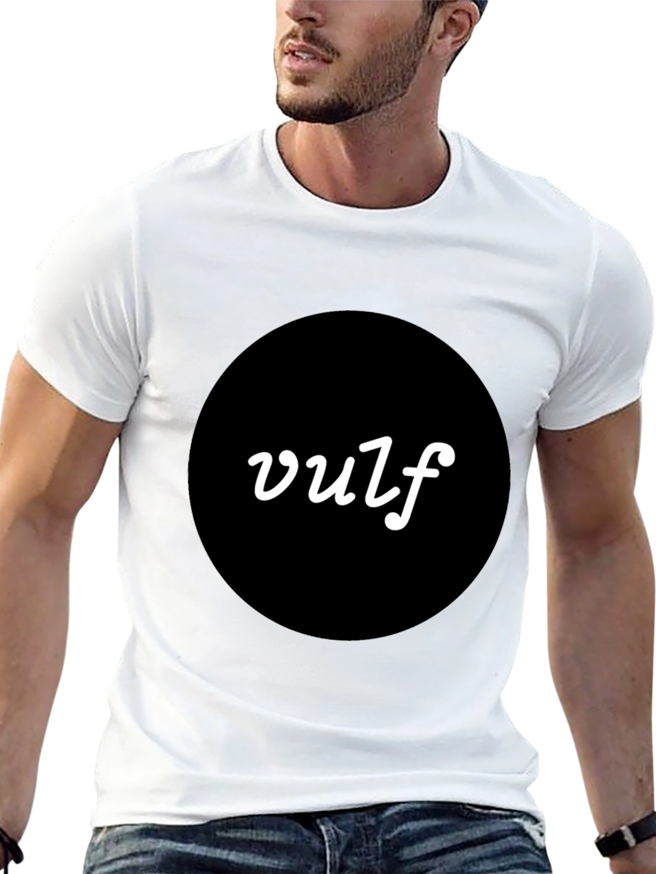 Black Vulf T-Shirt - Modern Black Tee with Bold Logo view 13