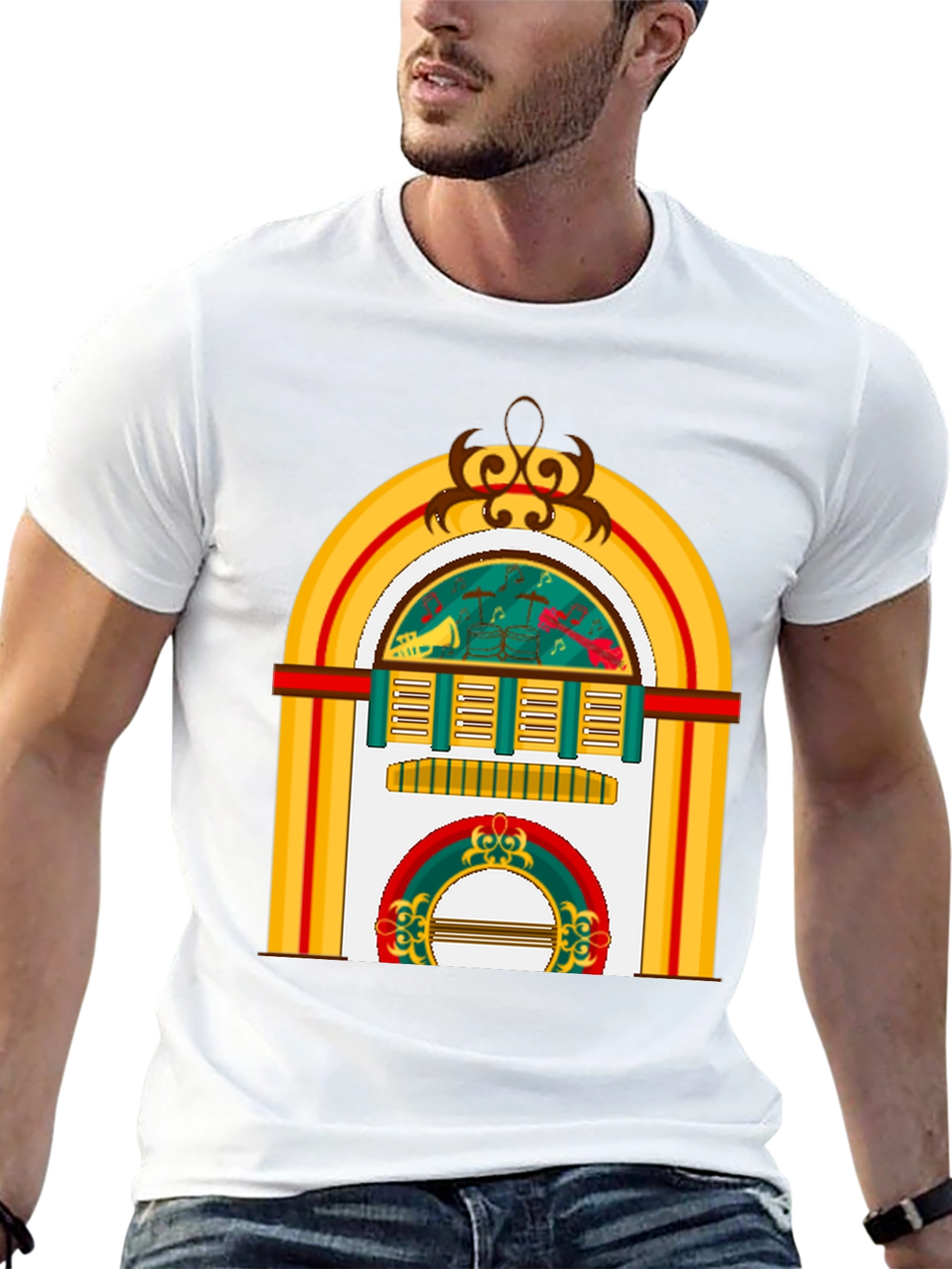 Black Retro Jukebox Graphic Tee - Musical Style view 13