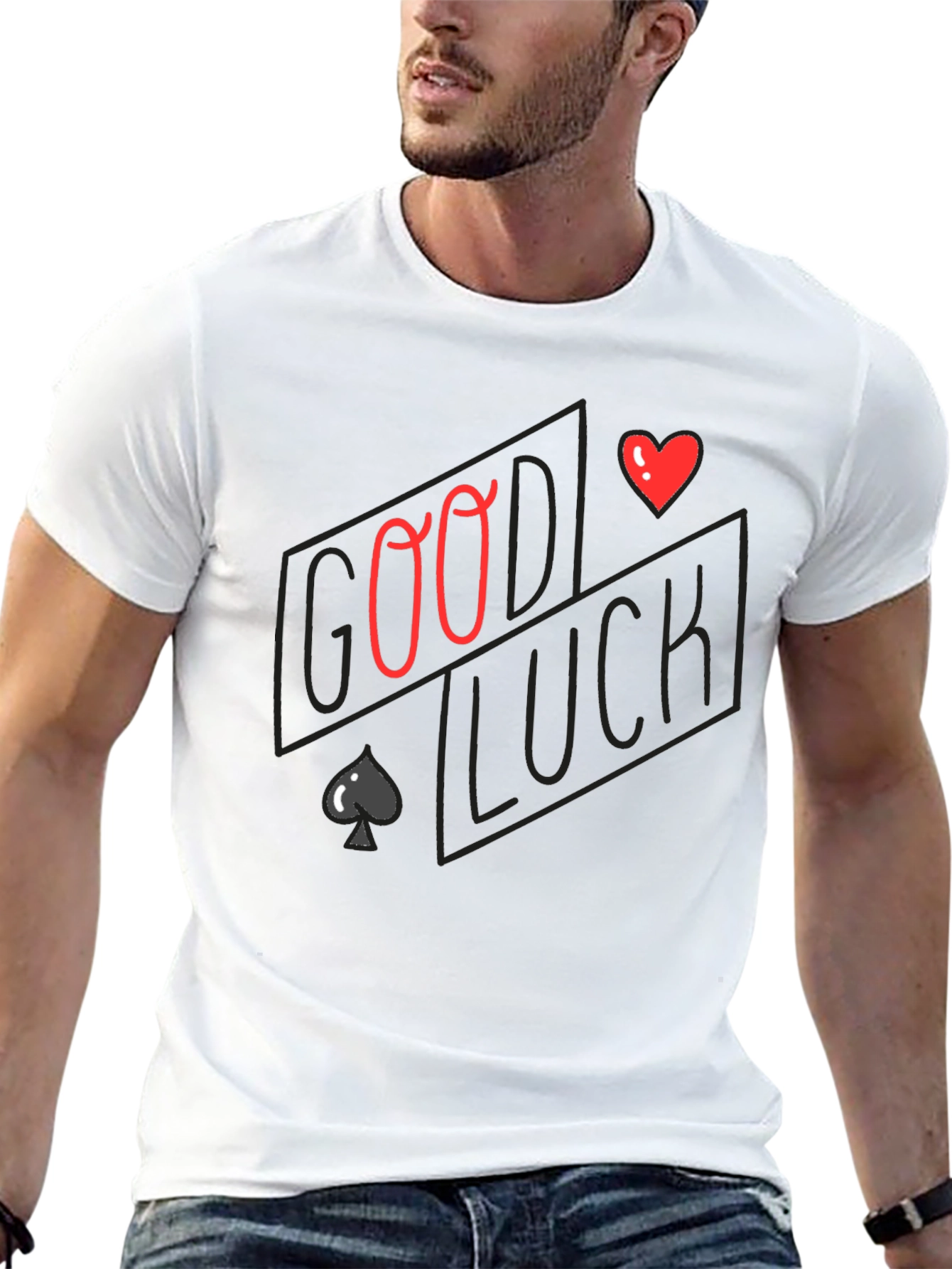 Black Good Luck Graphic Print T-Shirt view 13