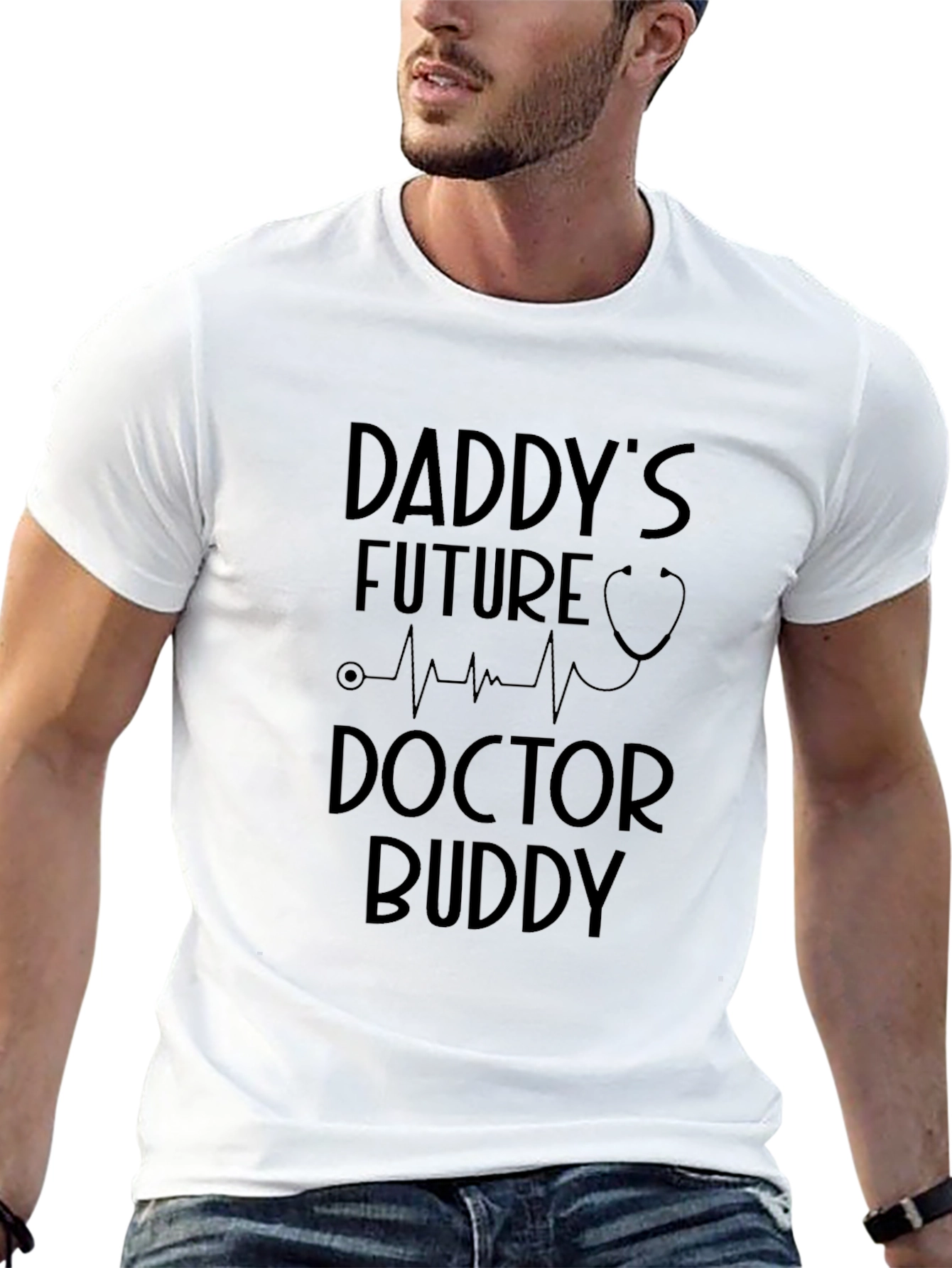 Black Daddy's Future Doctor Buddy T-Shirt view 13