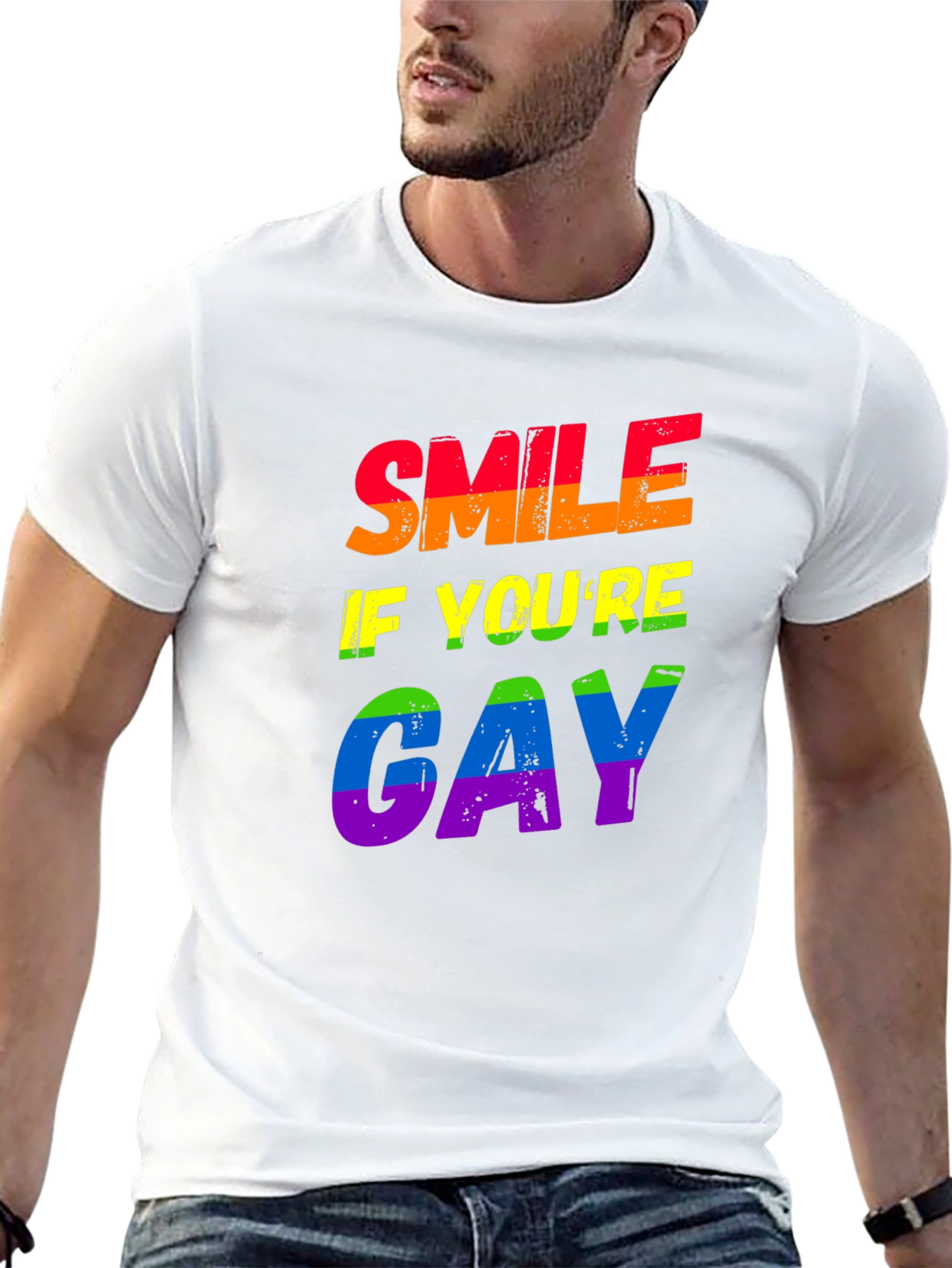 Smile If You're Gay Rainbow Pride T-Shirt - 13