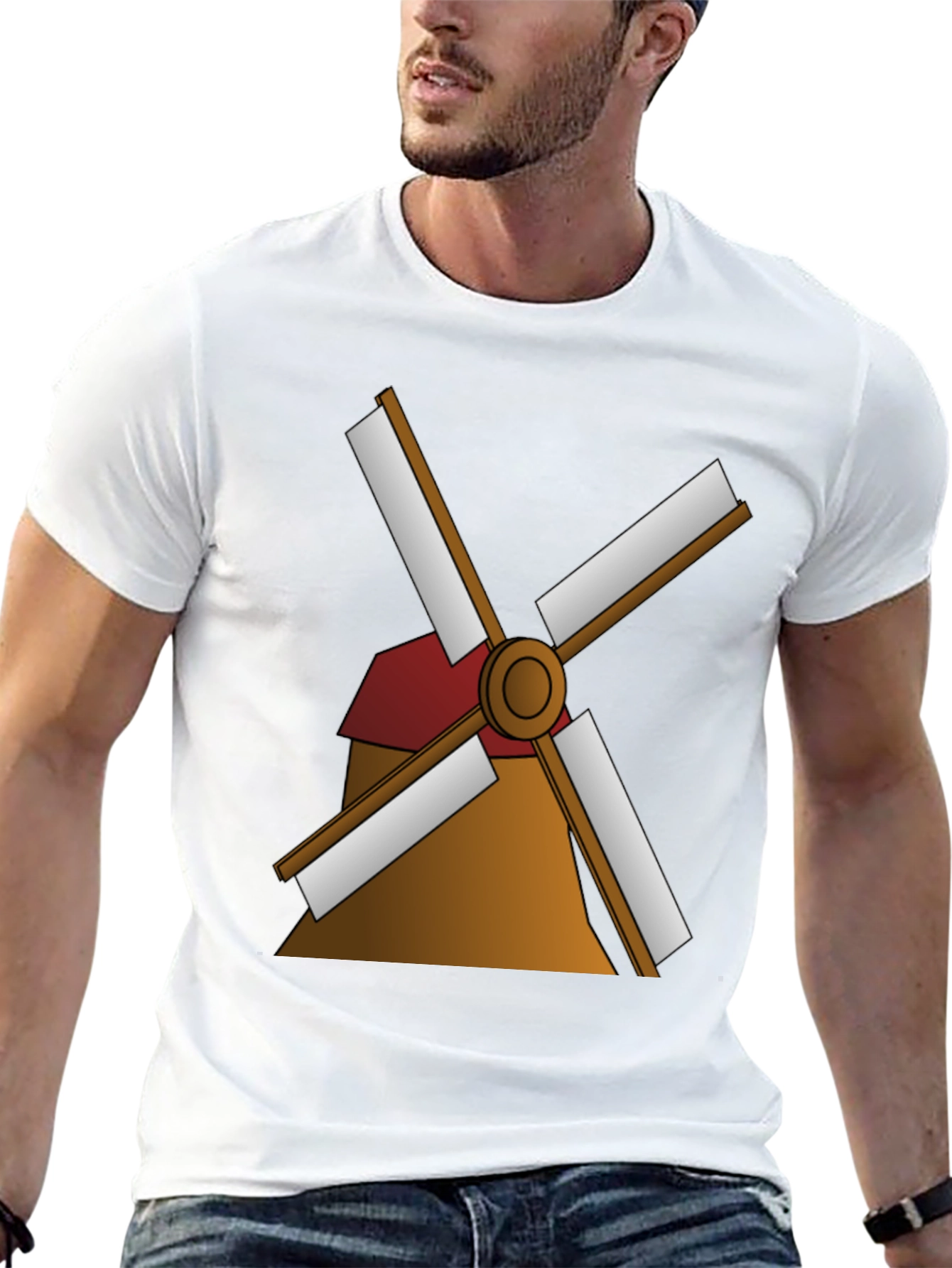 Black Windmill Graphic Tee - Classic Style view 13