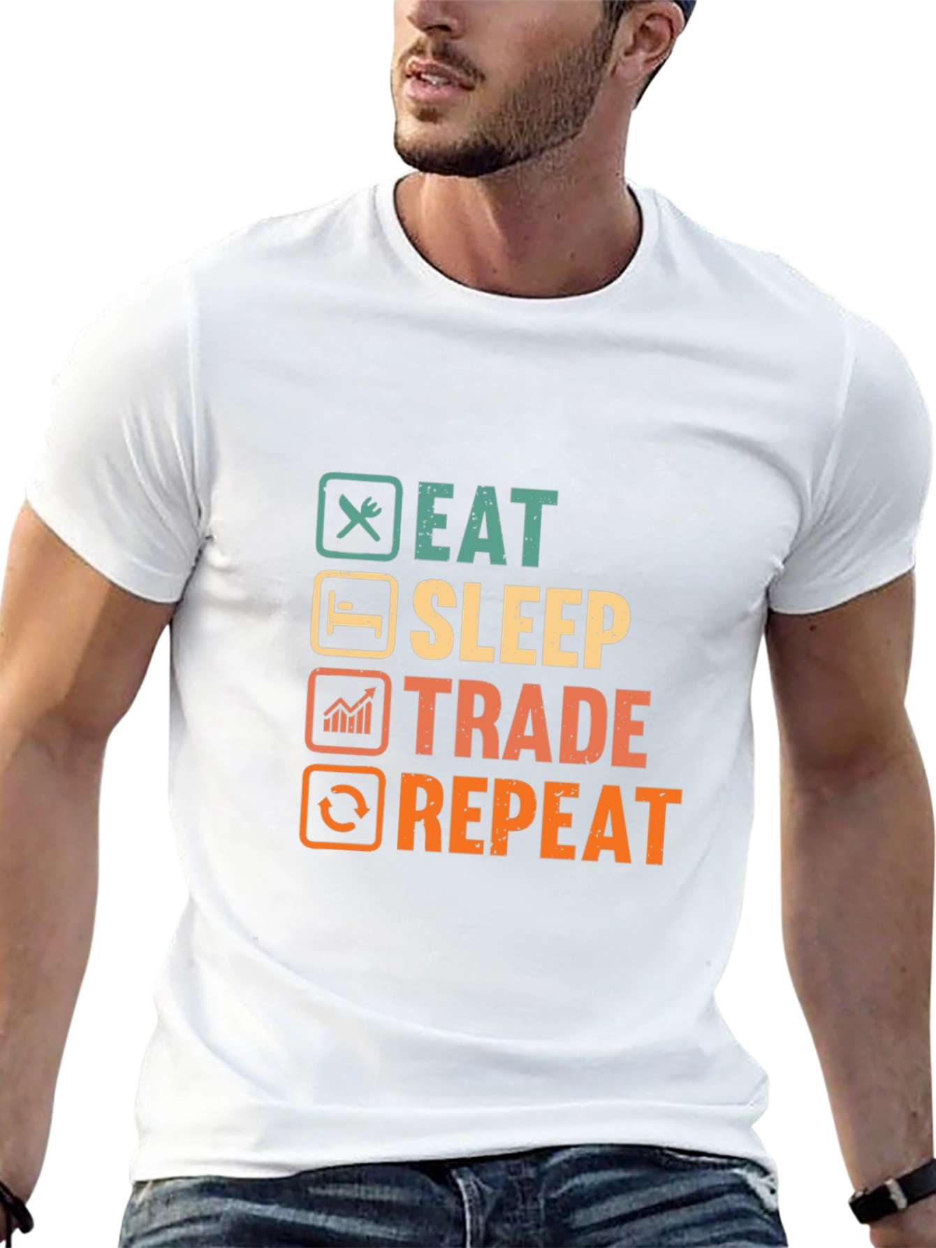 Black Eat Sleep Trade Repeat T-Shirt view 13