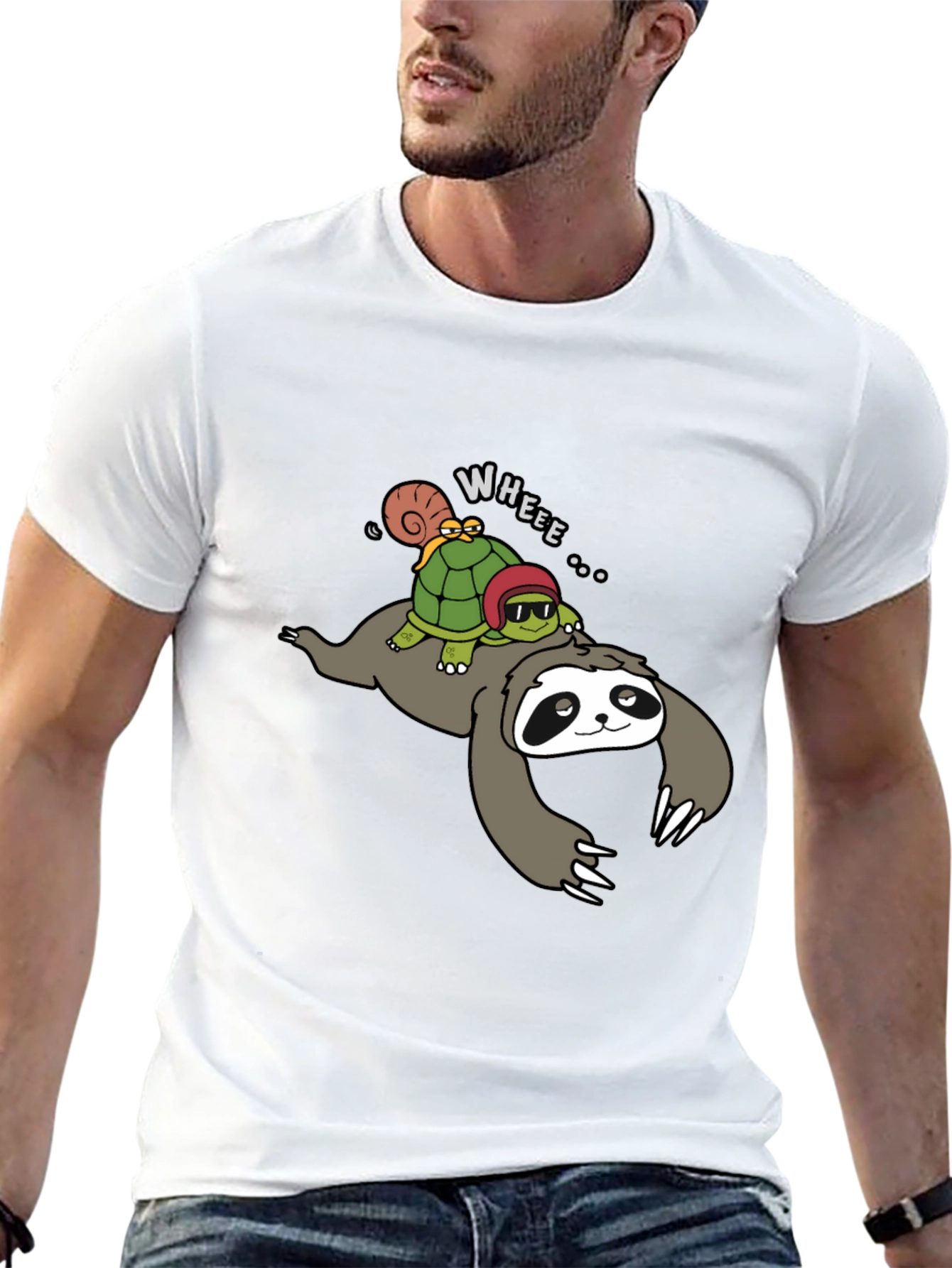 Black Sloth & Turtle Fun T-Shirt view 13