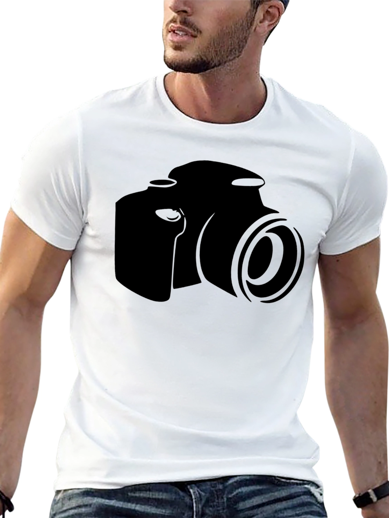 Black Camera Graphic T-Shirt - Black Cotton Tee for Photo Lovers view 13