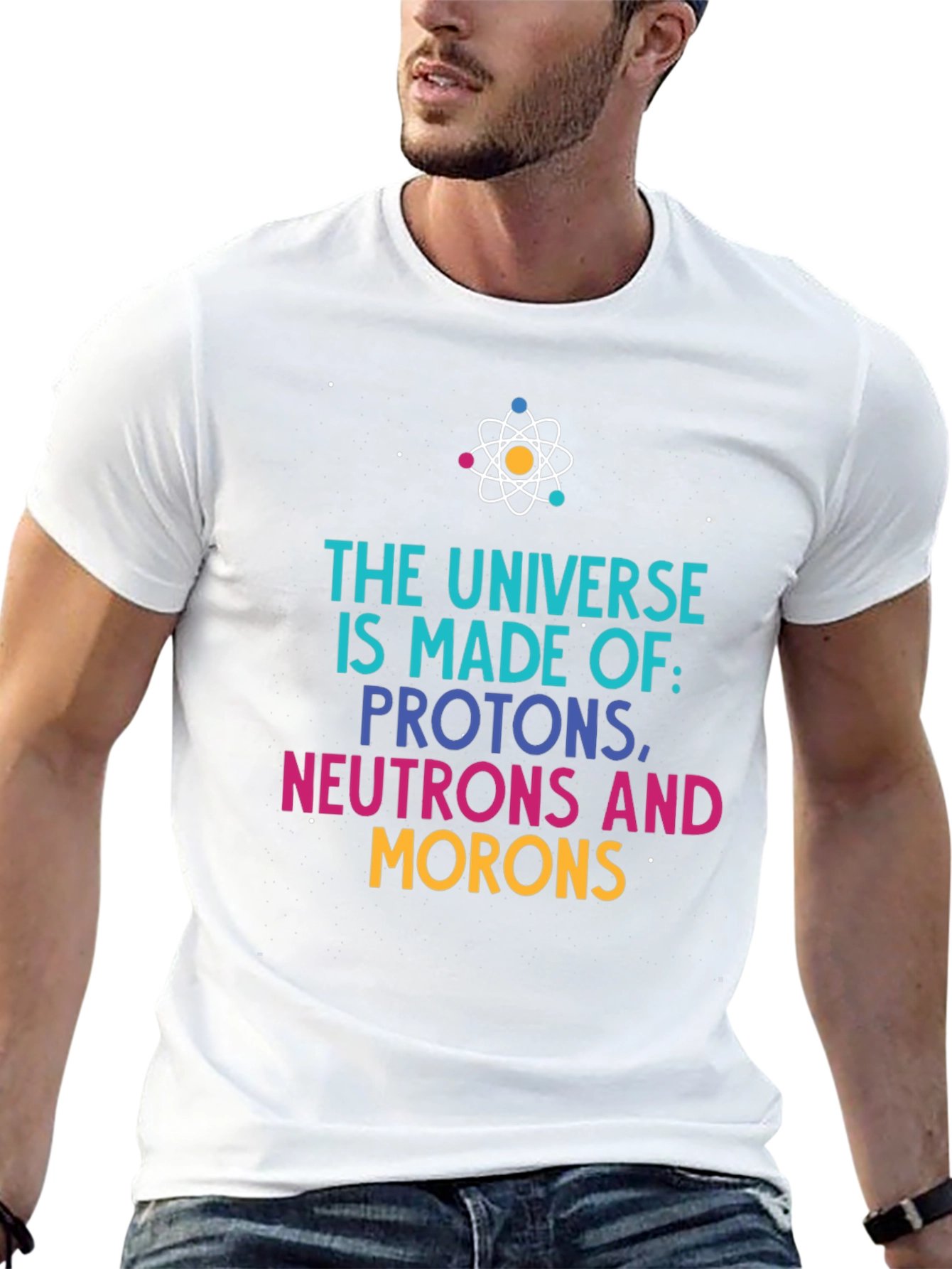 Black Universe Made of Funny Science T-Shirt view 13