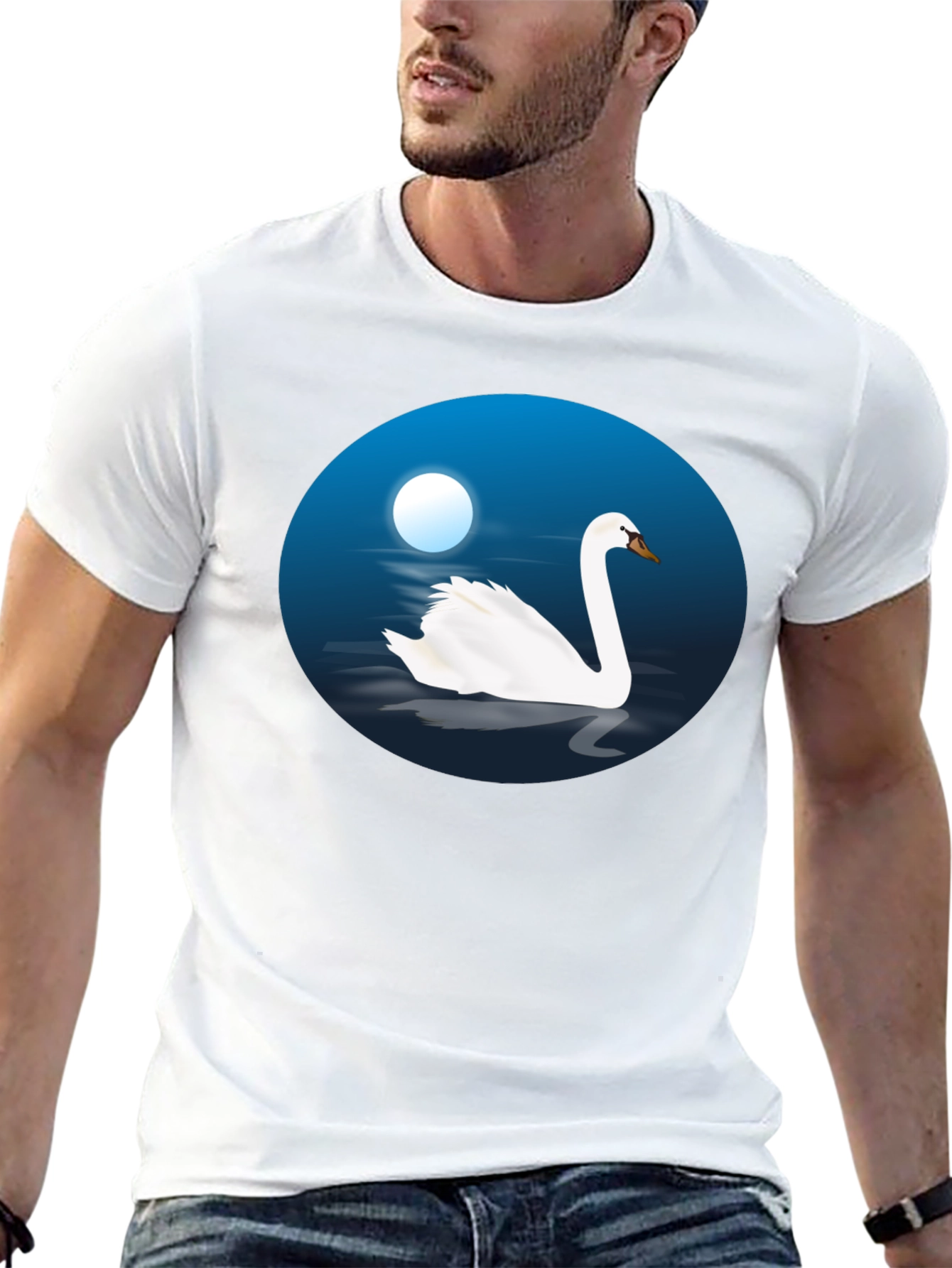 Black Swan Lake Graphic Tee - Black Cotton T-Shirt view 13