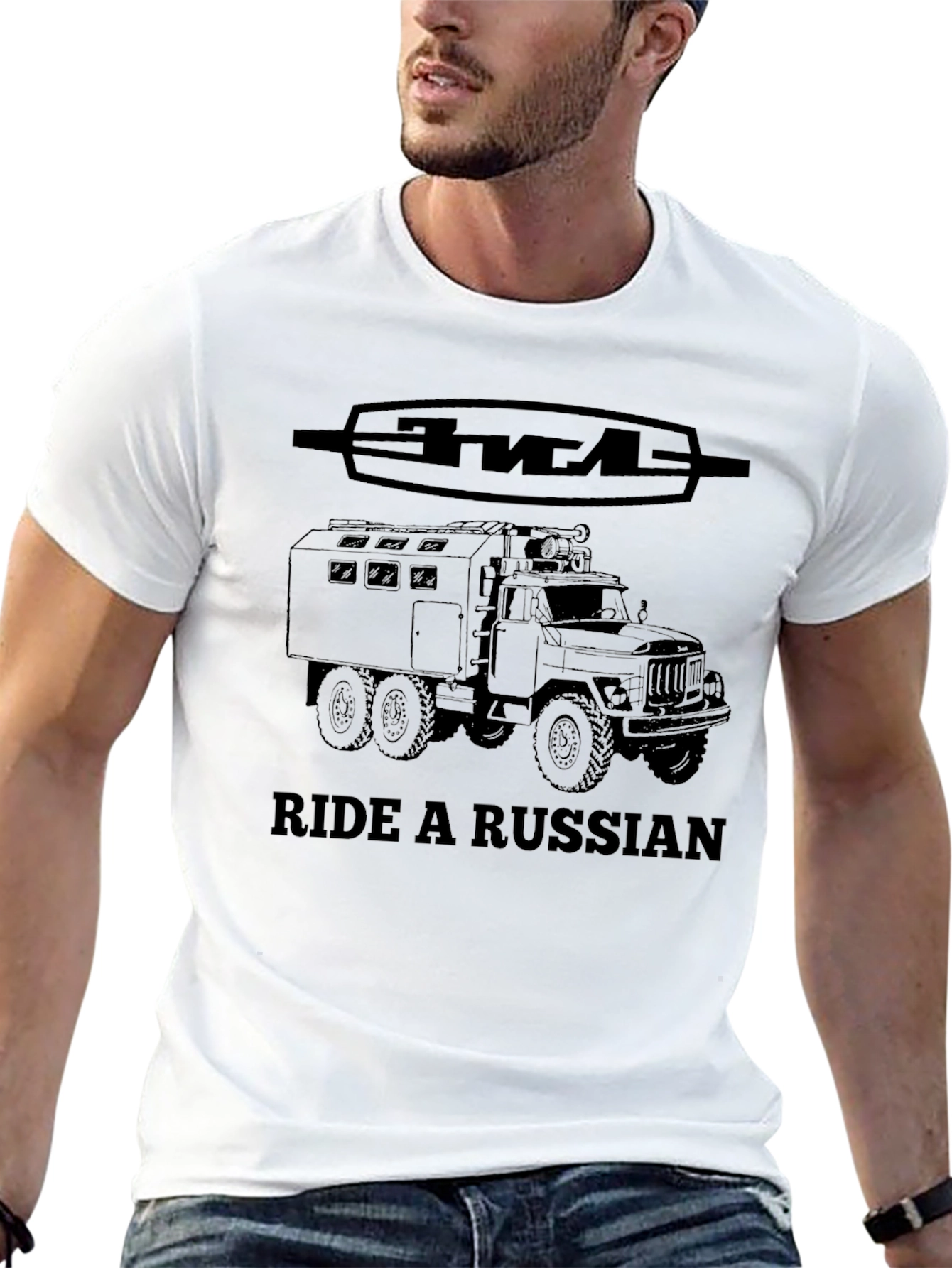Black Ride a Russian Truck T-Shirt - ZIL Military Vehicle Tee view 13