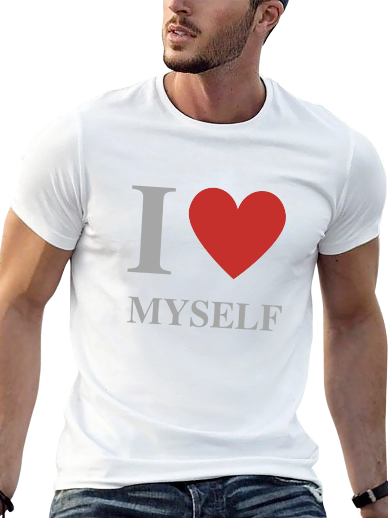 Black I Love Myself T-Shirt - Men's Graphic Tee view 13